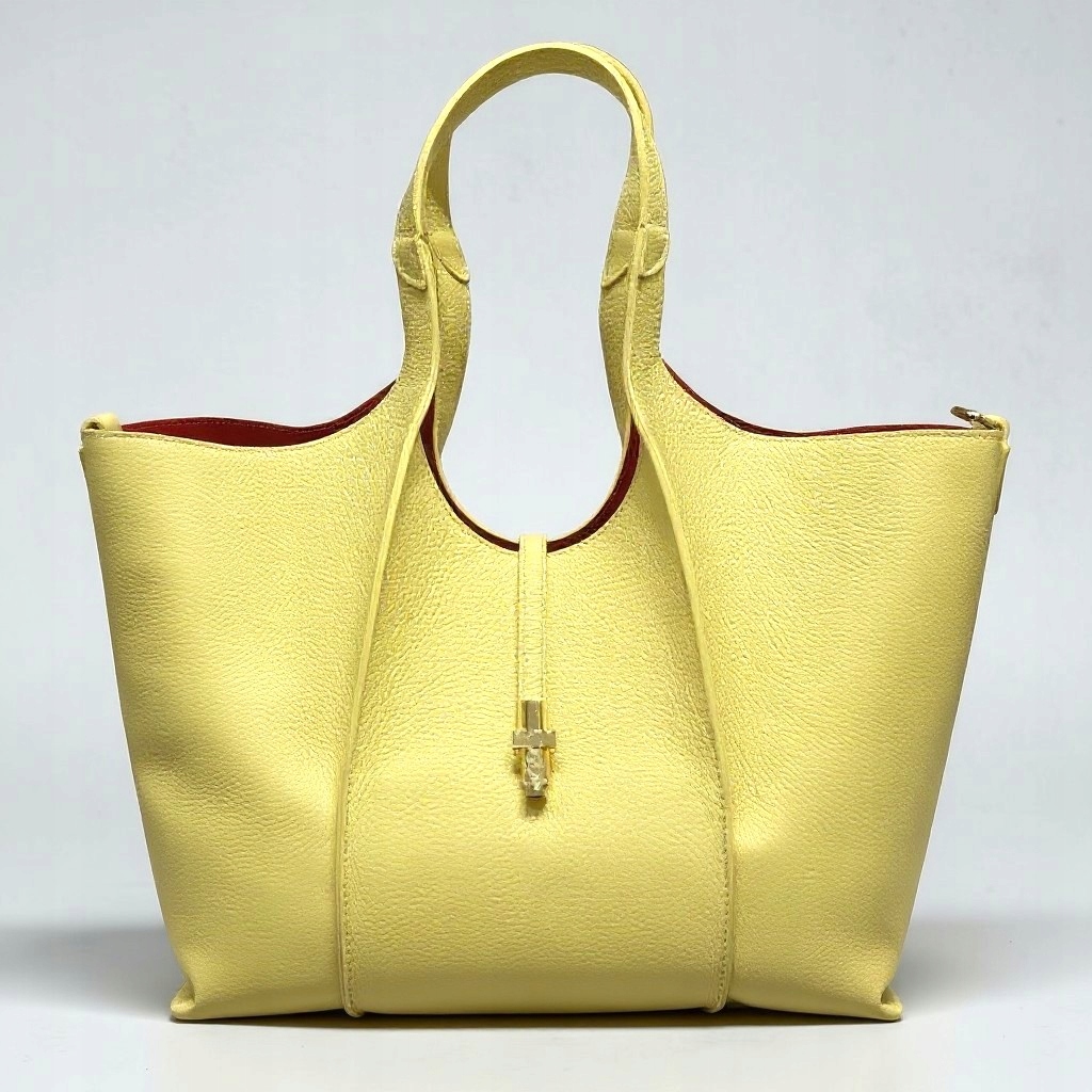 Laura Biaggi Shopper – Kožená kabelka Giallo se sáčkem