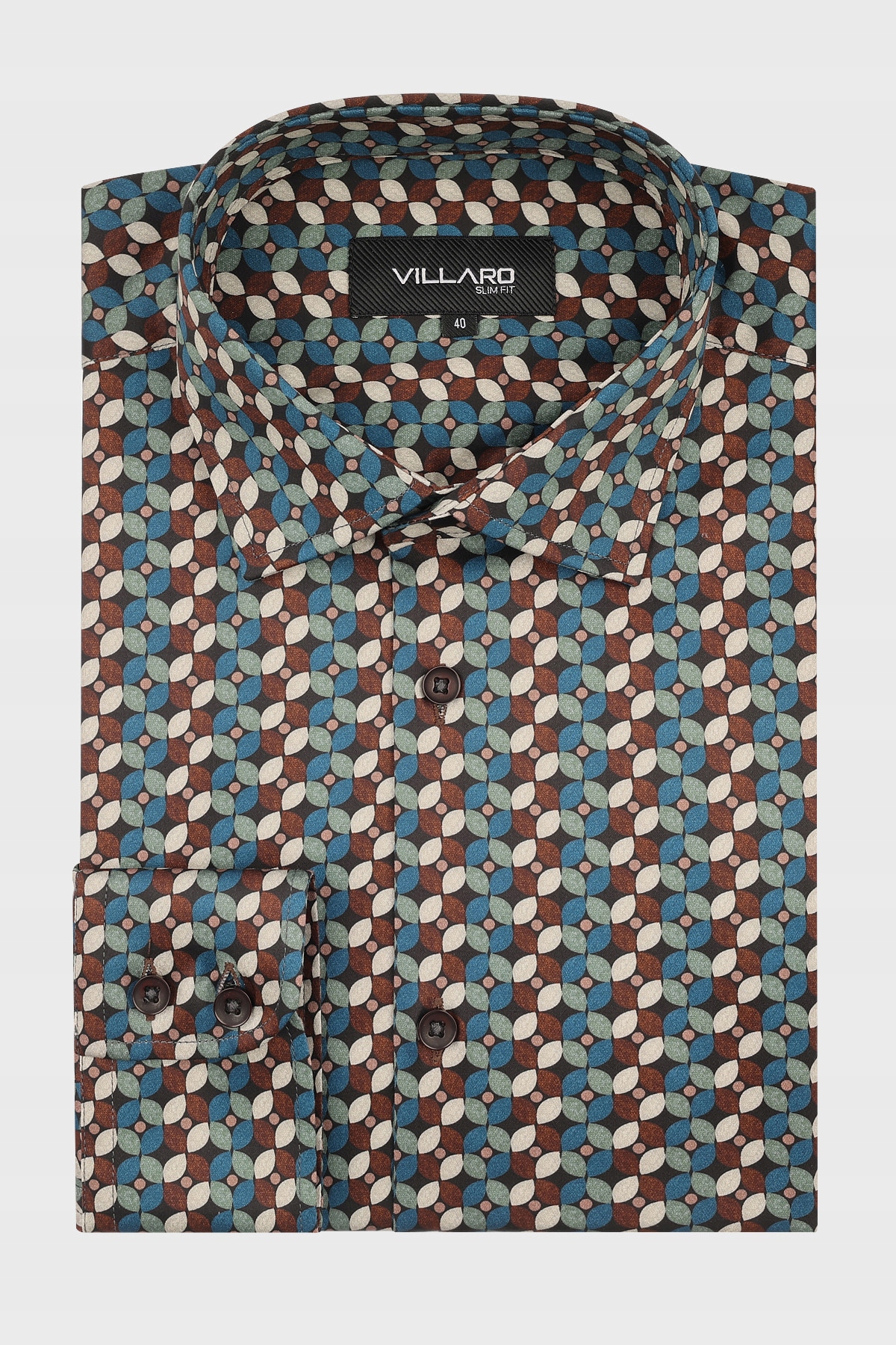 Pánská košile Vzor Vícebarevný 45-188/194 Slim Fit