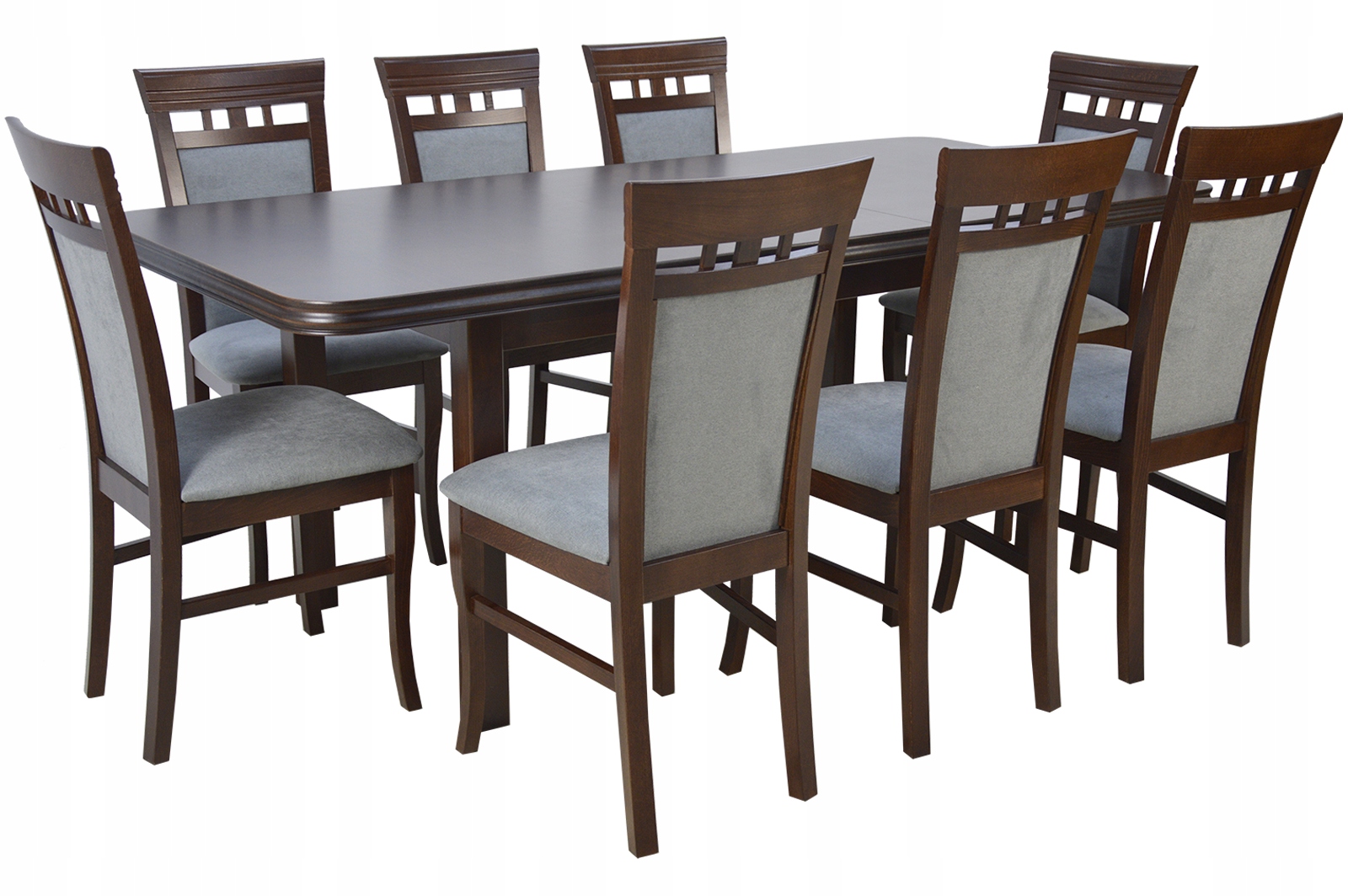 Komplet mebli STÓŁ ROZKŁADANY I 8 KRZESEŁ orzech