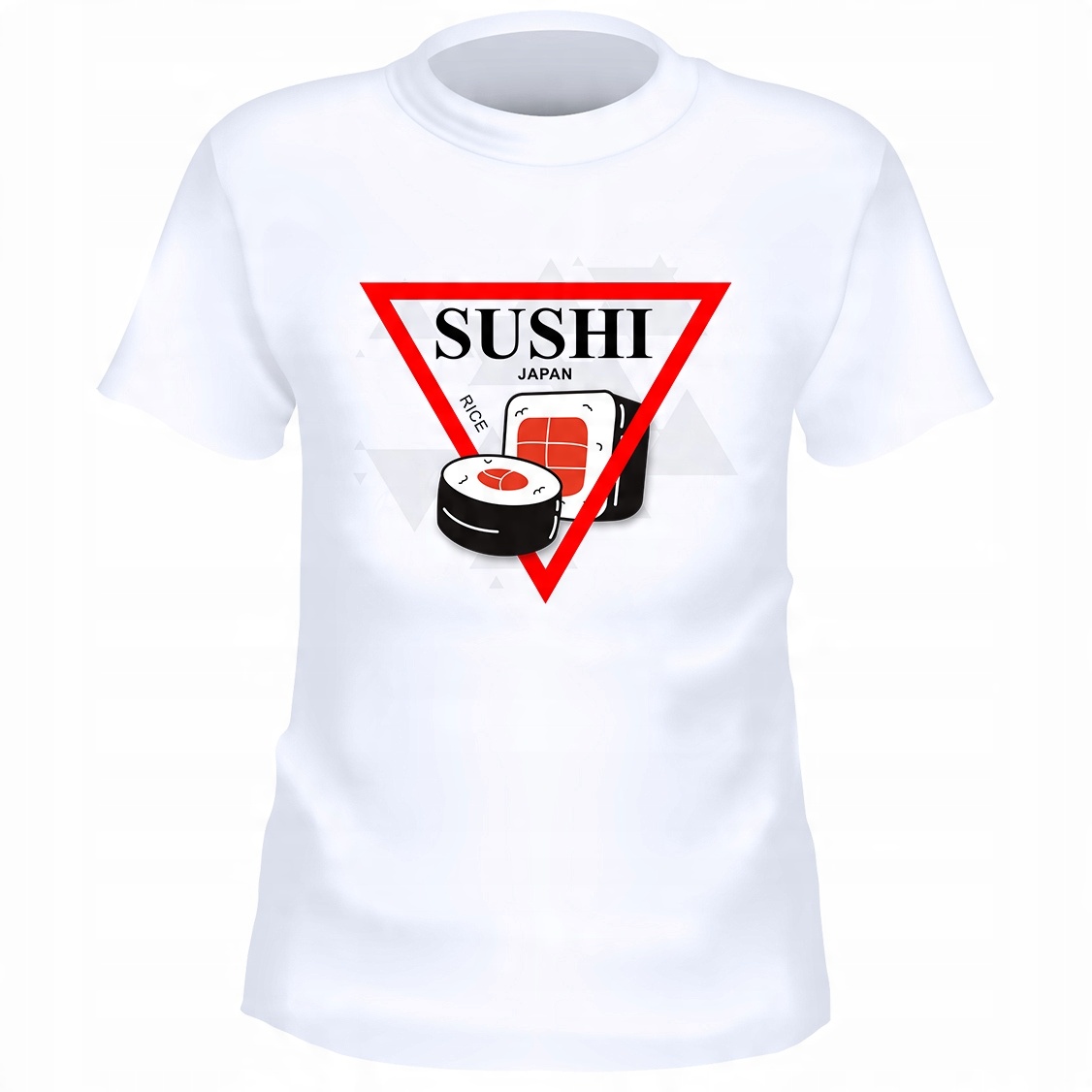 

Męska biała koszulka Jedzenie Sushi r.L