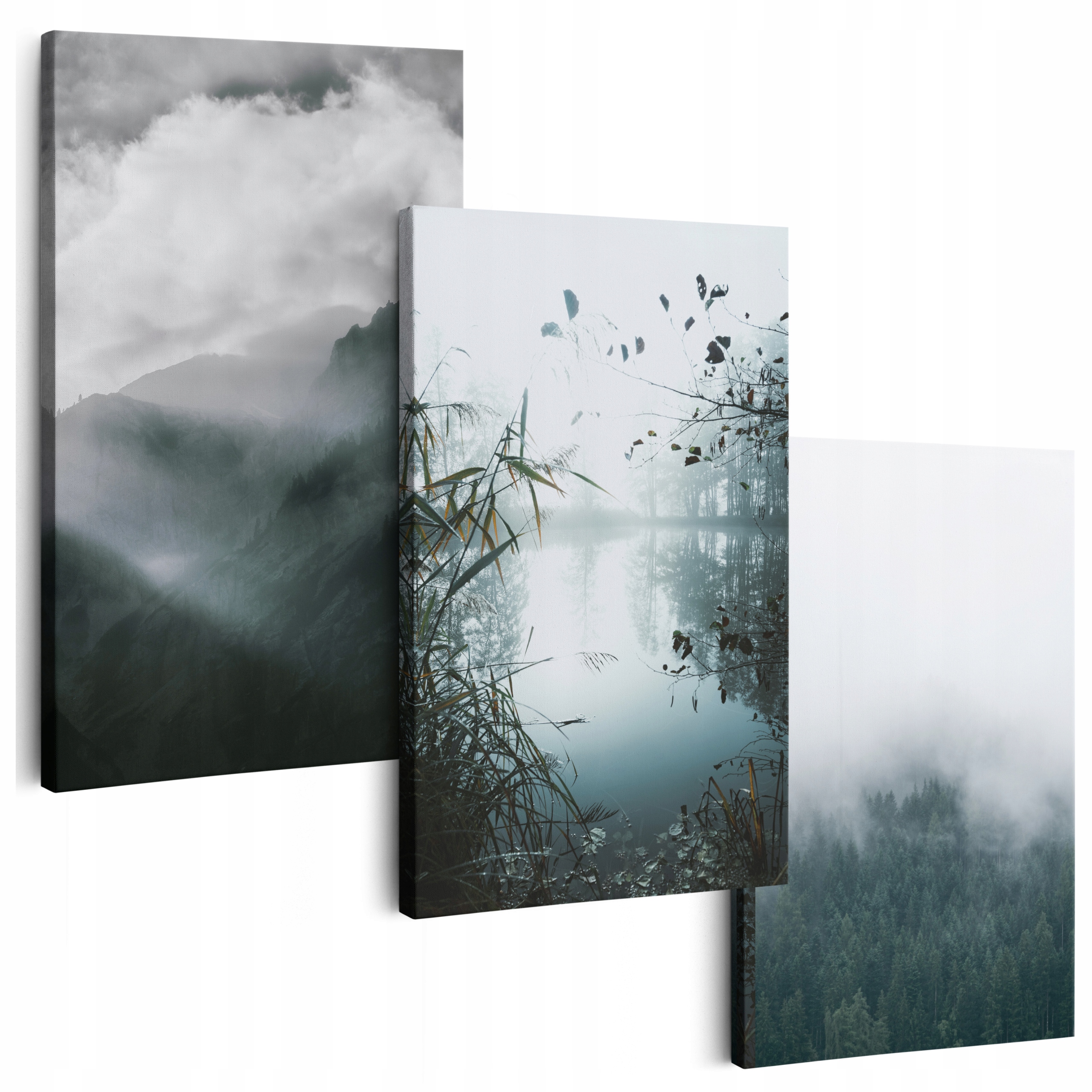 Obraz Na Plátně 150 cm **mnoho vzorů** Obrazy Do Obývacího Pokoje Triptych Mlha Les
