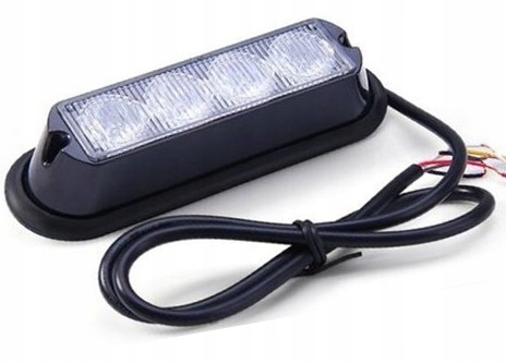 Lampa strobo Stroboskop 12W pomarańcz 4 LED 12/24V
