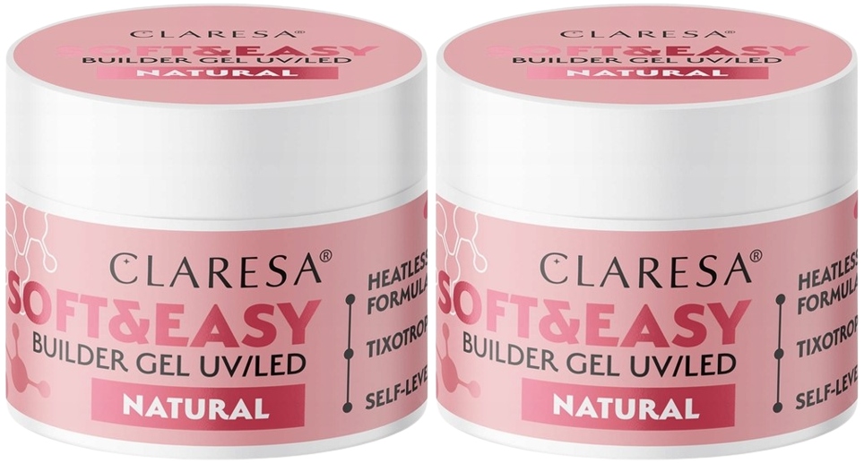 2 x Claresa Stavební Gel Soft&Easy Builder Gel Natural 45G Samonivelační