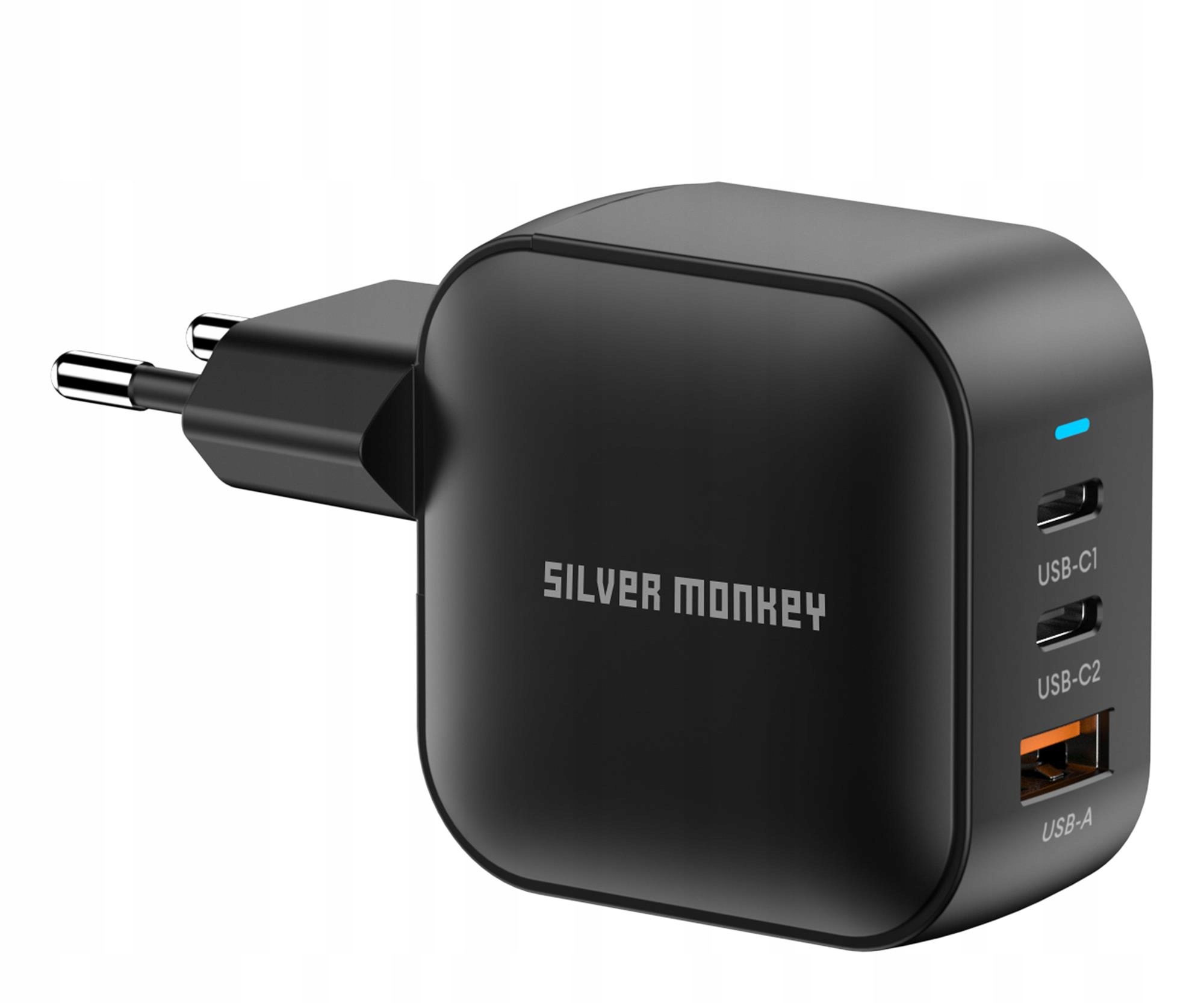 Ładowarka Silver Monkey Ładowarka GaN Smart Trio 70W Pd Czarna