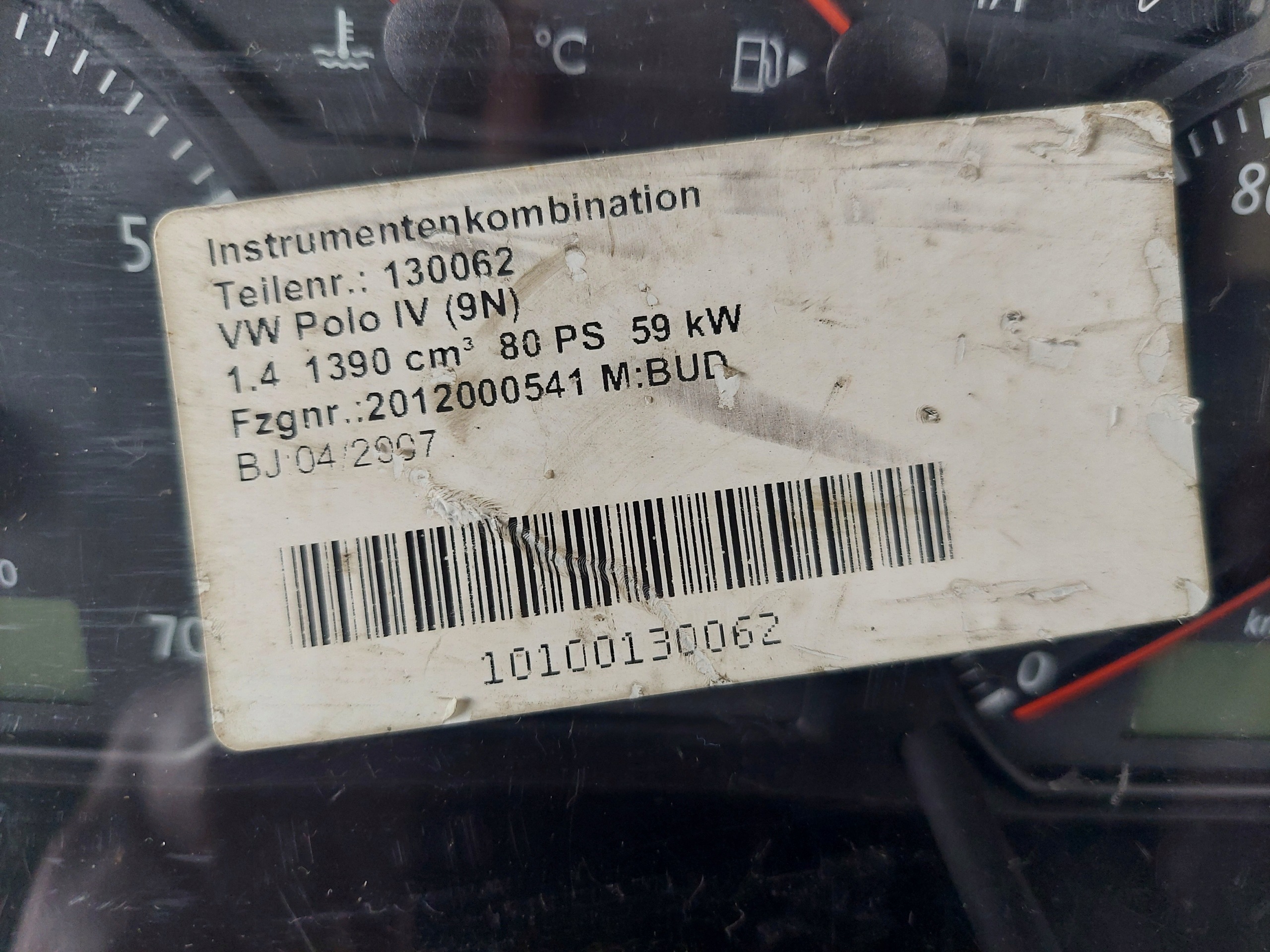 dials clock VW POLO 9N 1.4 B 6Q0920803S