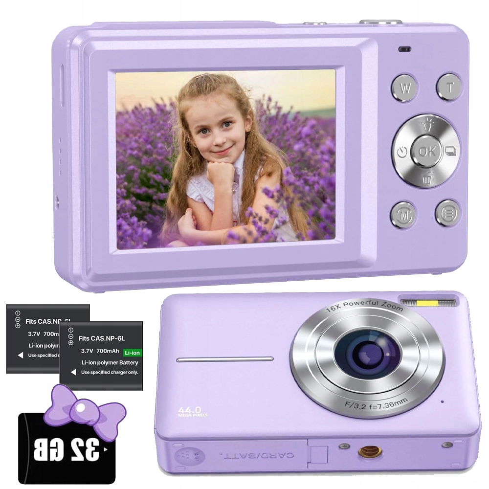 Digitální Fotoaparát Hd 1080P 44MP 16X Zoom 32 Gb Kartou S Funkcí Nahrávání