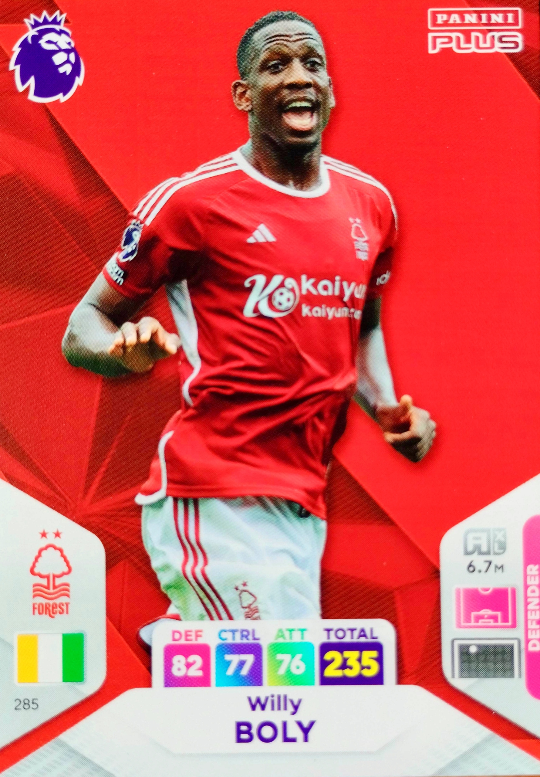 Panini Premier League 2024 Plus 285 Willy Boly Nottingham Forest