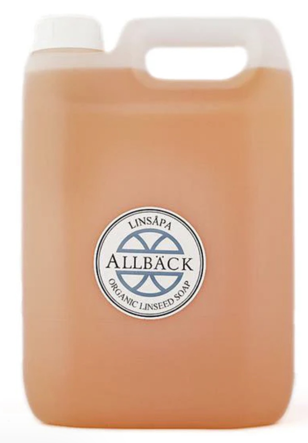 Levně Lněné mýdlo 5L Allbäck přírodní na dřevo, kámen, gres