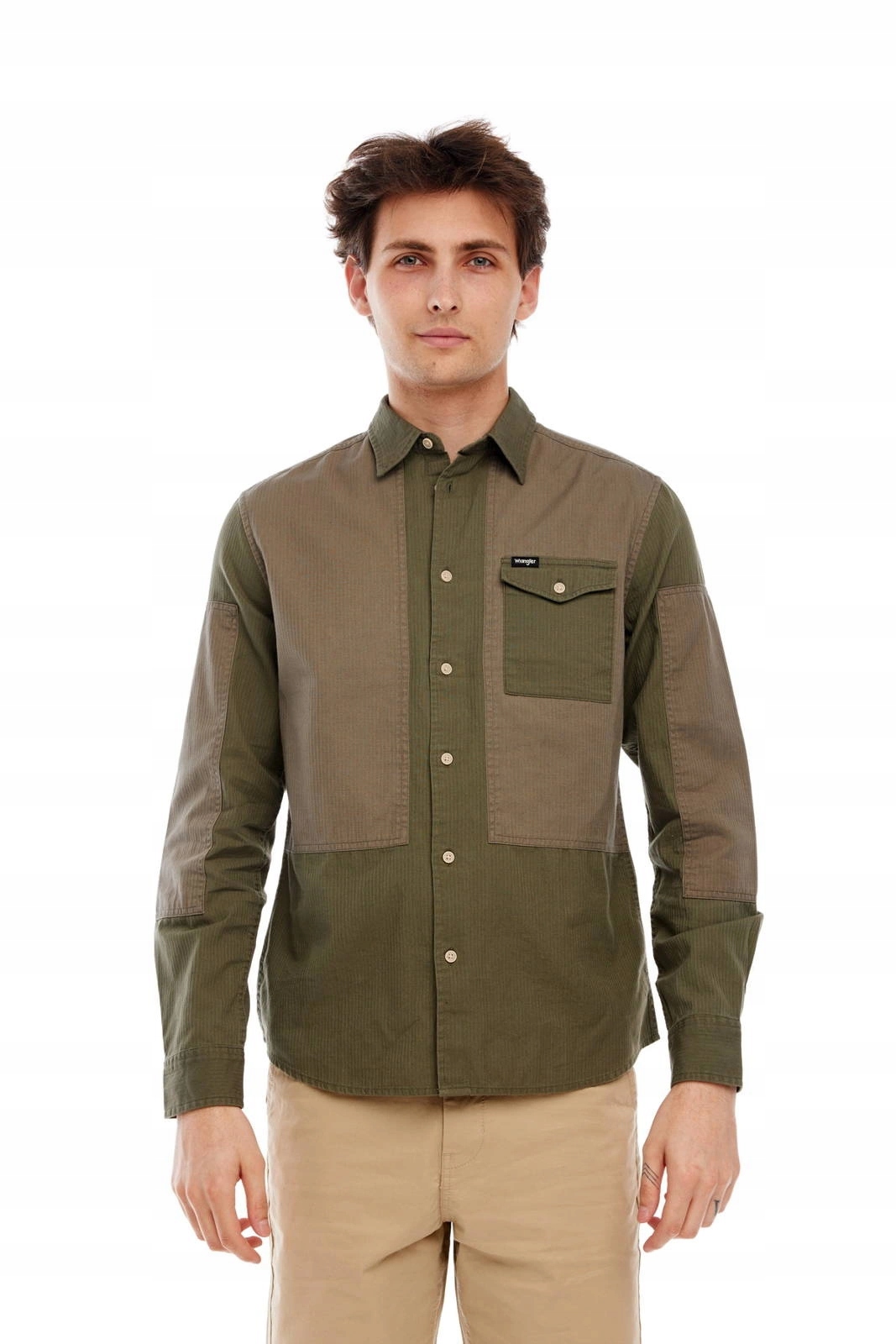 Pánská košile Wrangler Ls 1PKT Shirt Dusty Olive W5A82WX45 M