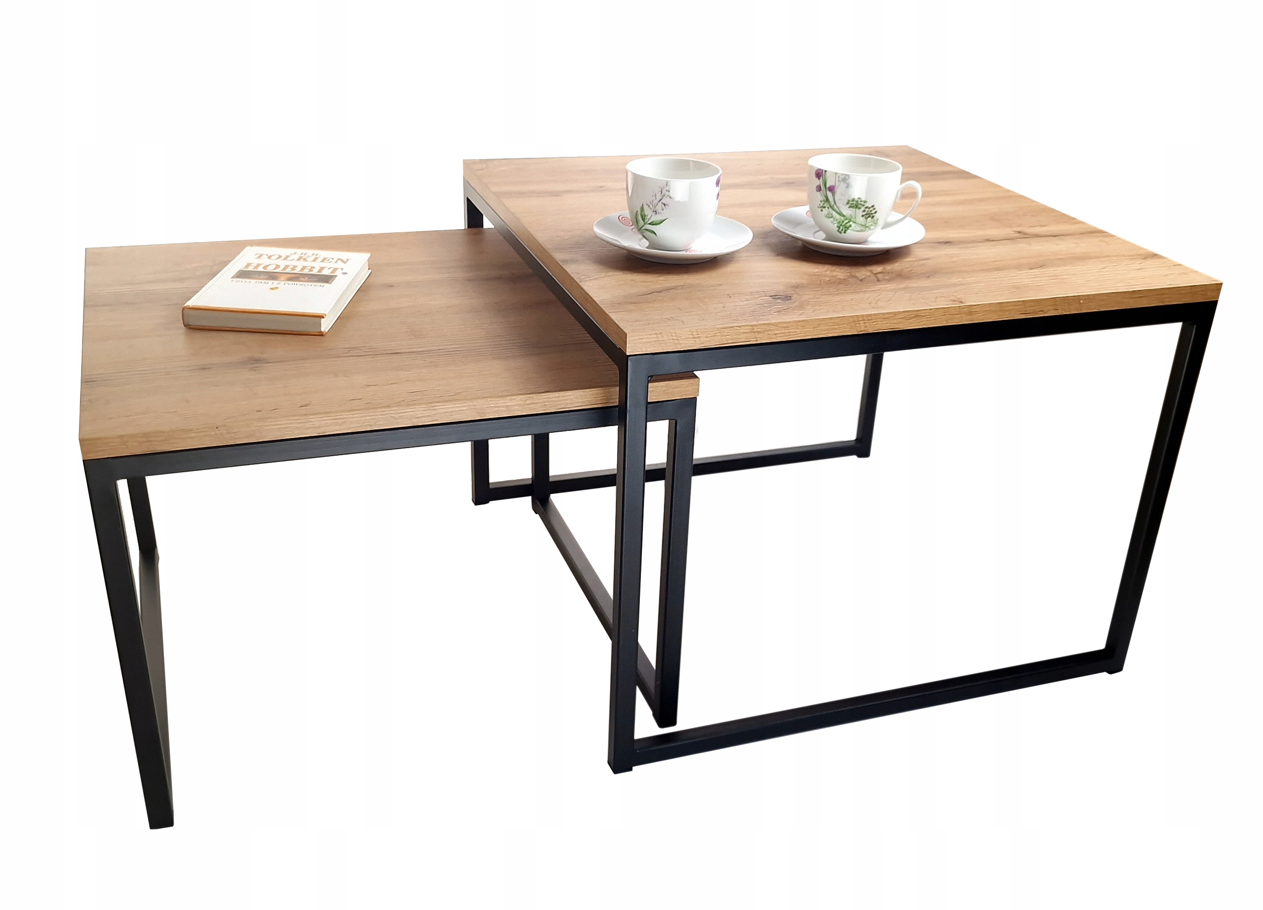 Stoliki kawowe ława loft 2w1 Artisan zestaw 70/60 cm