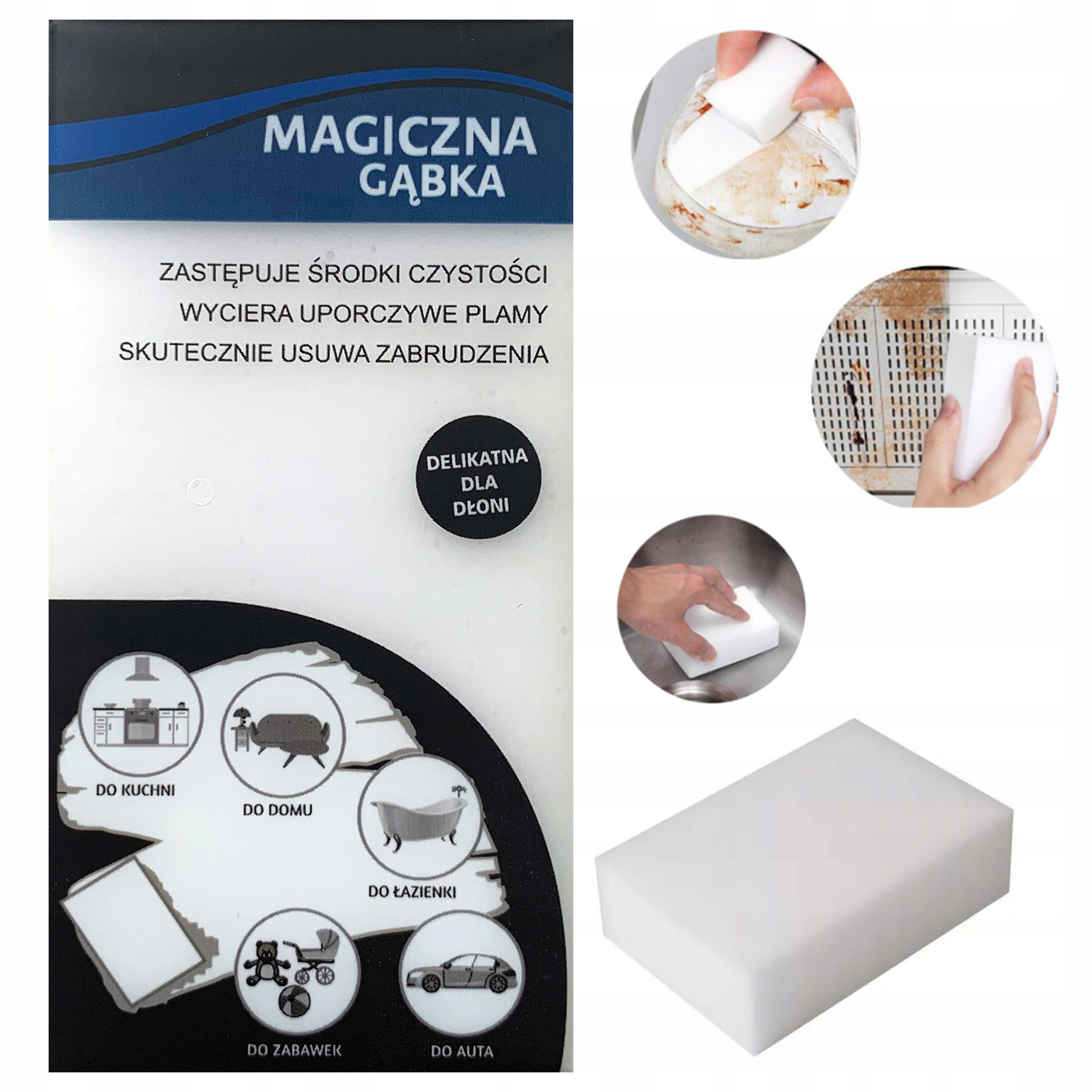 

Magiczna Gąbka Chłonna Brud Plamy Biała