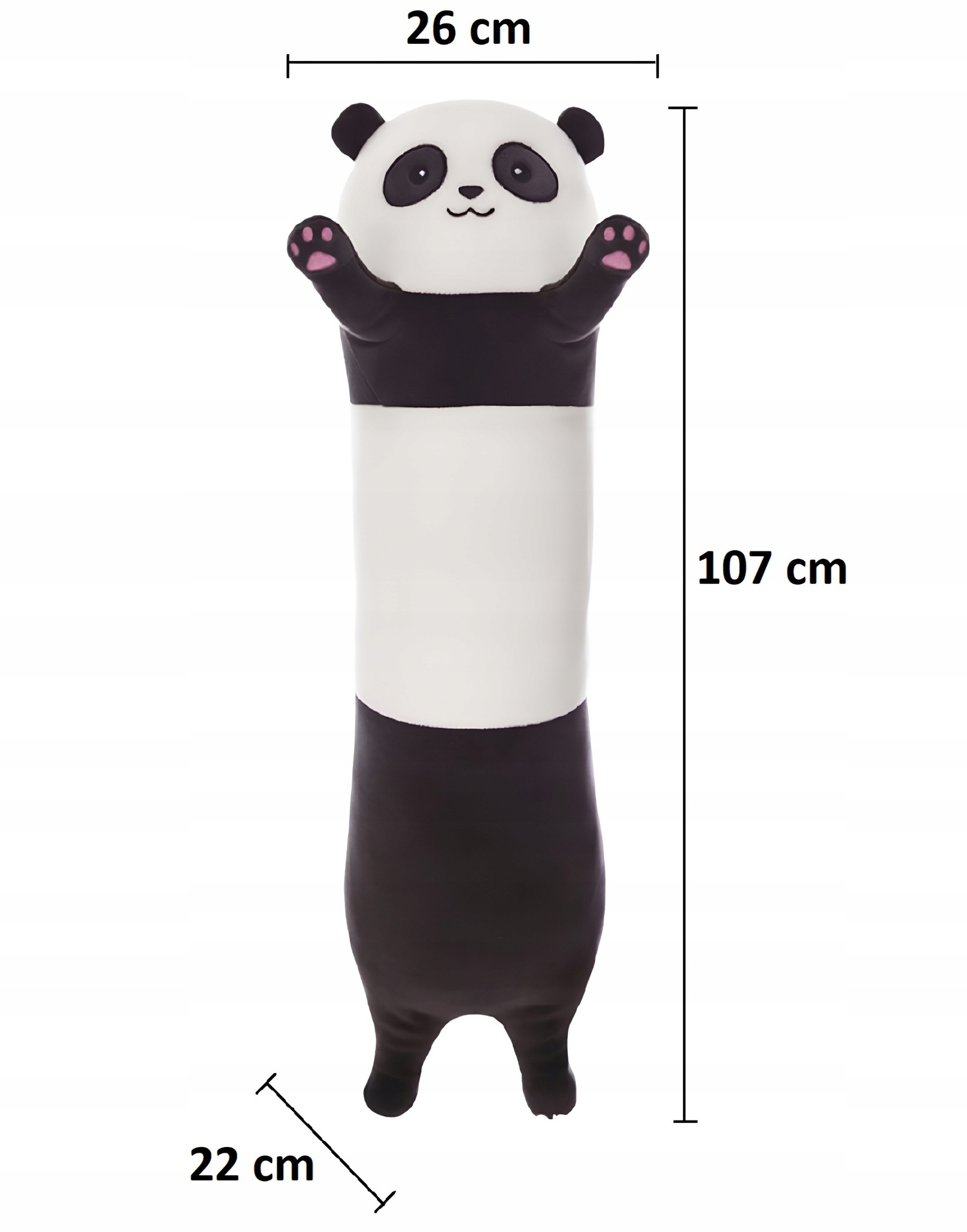 Długa panda poduszka maskotka RegMag 110 cm – Jedna panda, kilka zastosowań