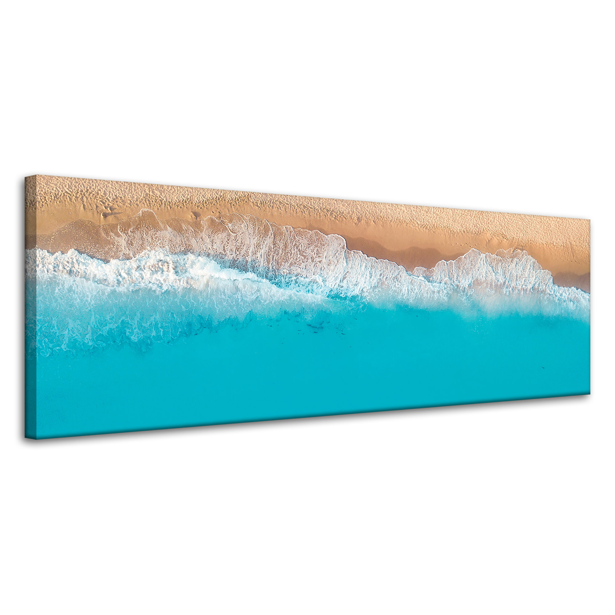 Obraz na plátně Pláž Voda Vlny Světle Modrá 120x40 cm Ideální jako dárek