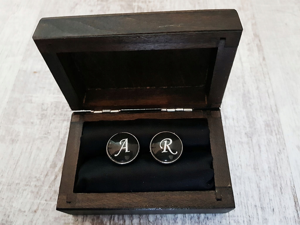 Spinki do Mankietów z Inicjałami Literami Kod producenta Spinki Inicjały Ślub Ślubne do Ślubu