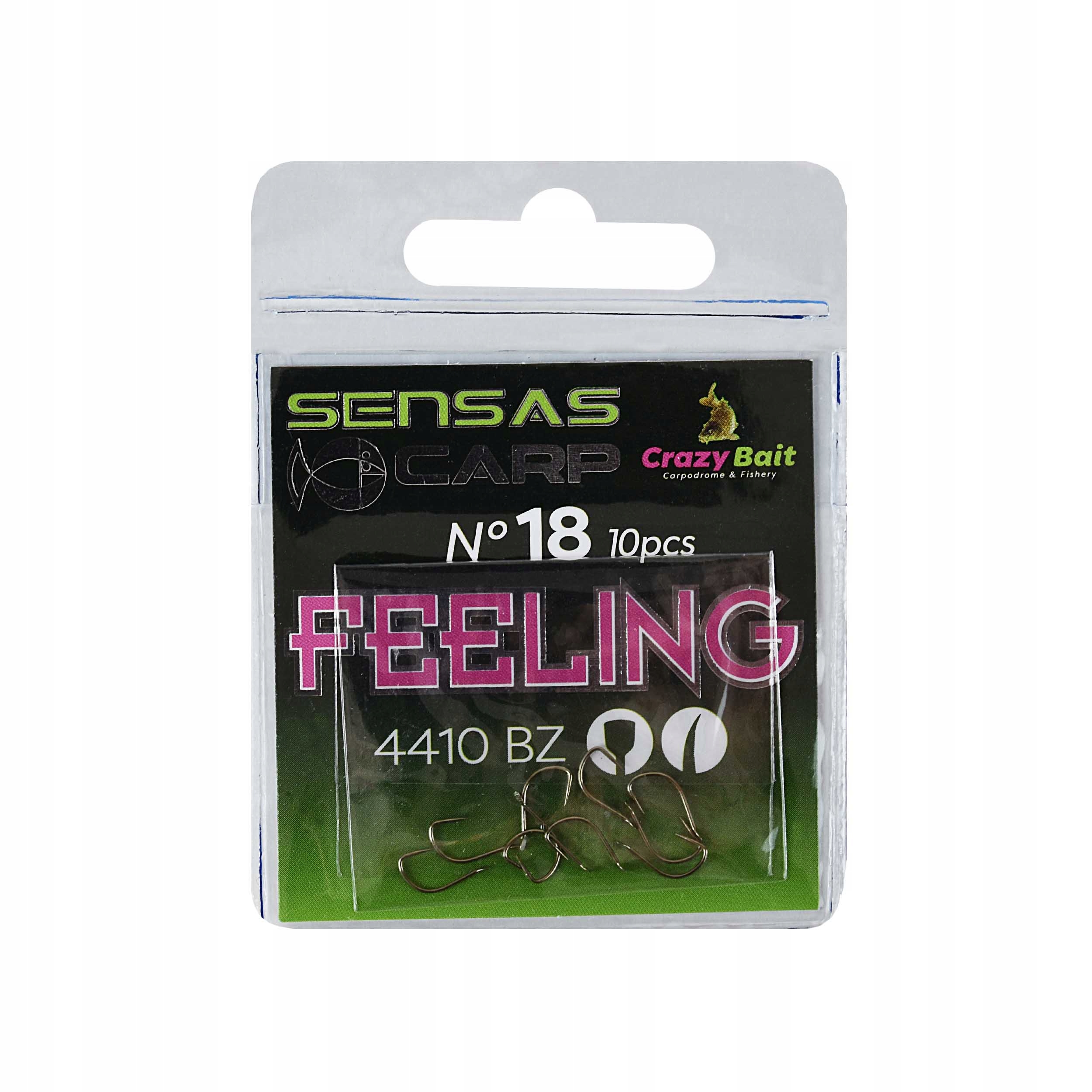 Haki bezzadziorowe Sensas Crazy Bait Barbless 4410 black nickel #18 10szt.