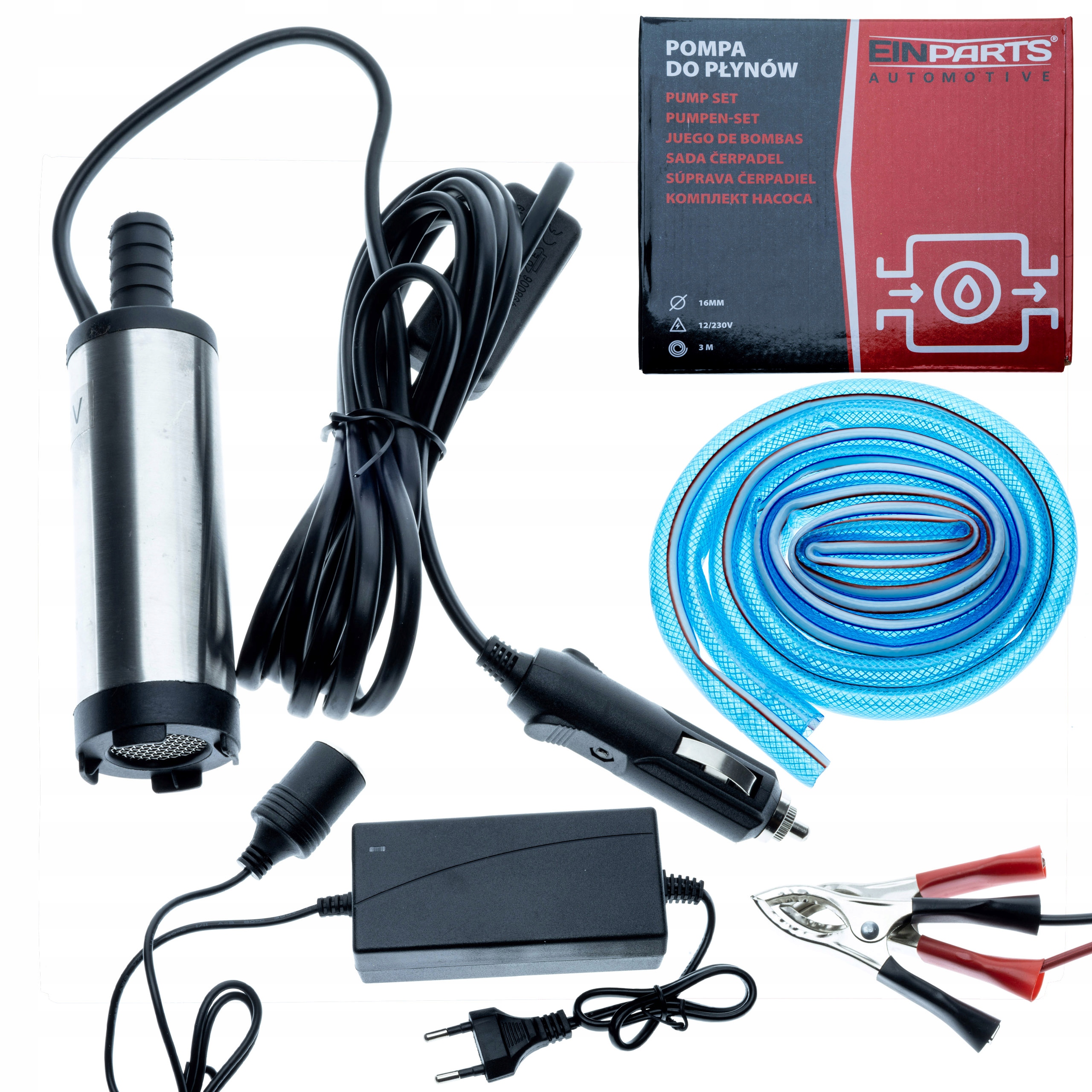 Pompa Do Paliwa Zanurzeniowa Wydajna 12L/MIN Wąż 3,5M 12V 230V Klemy 38MM