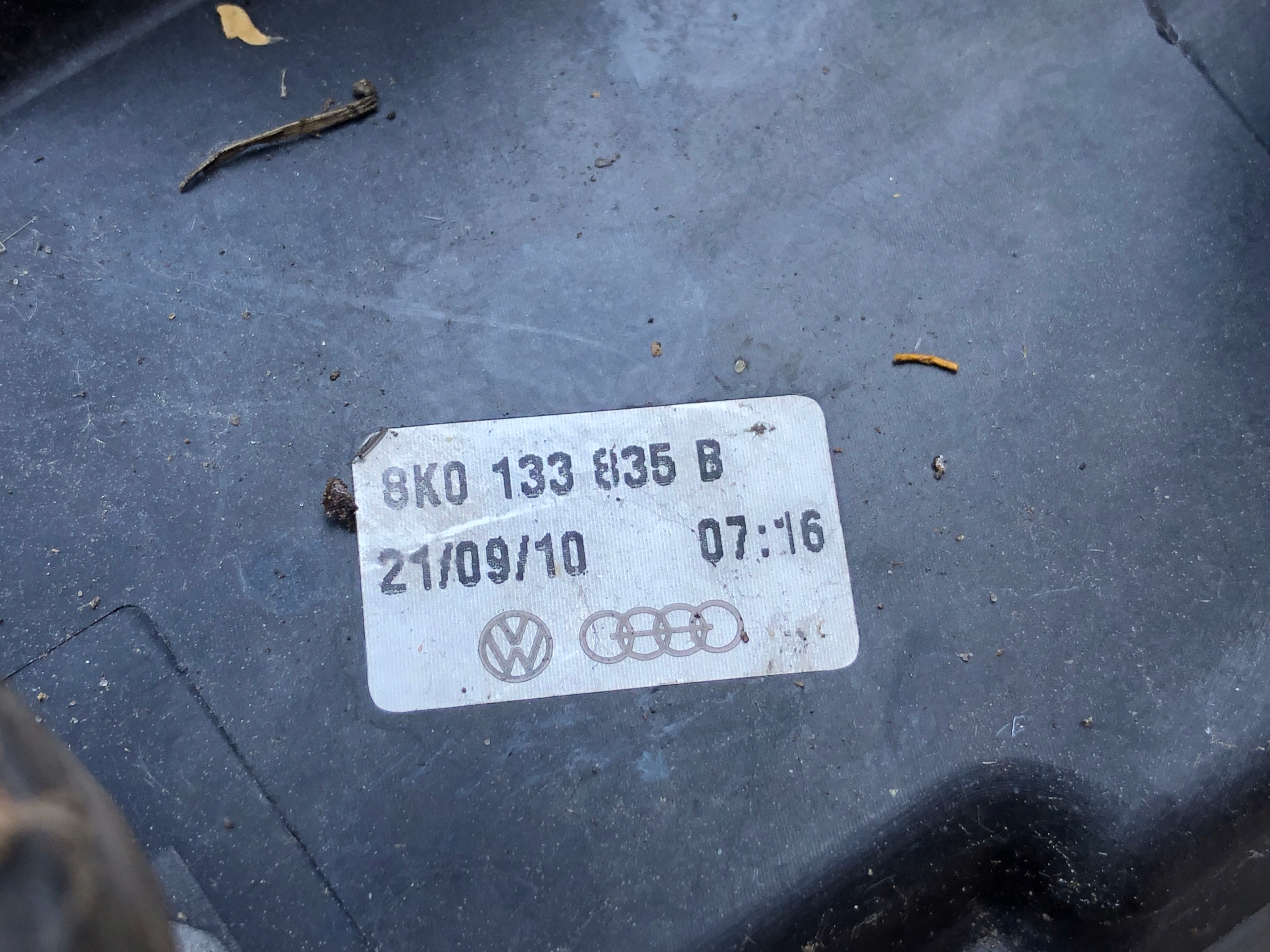 Gehäuse filter luft AUDI A4 B8 8K0133835B