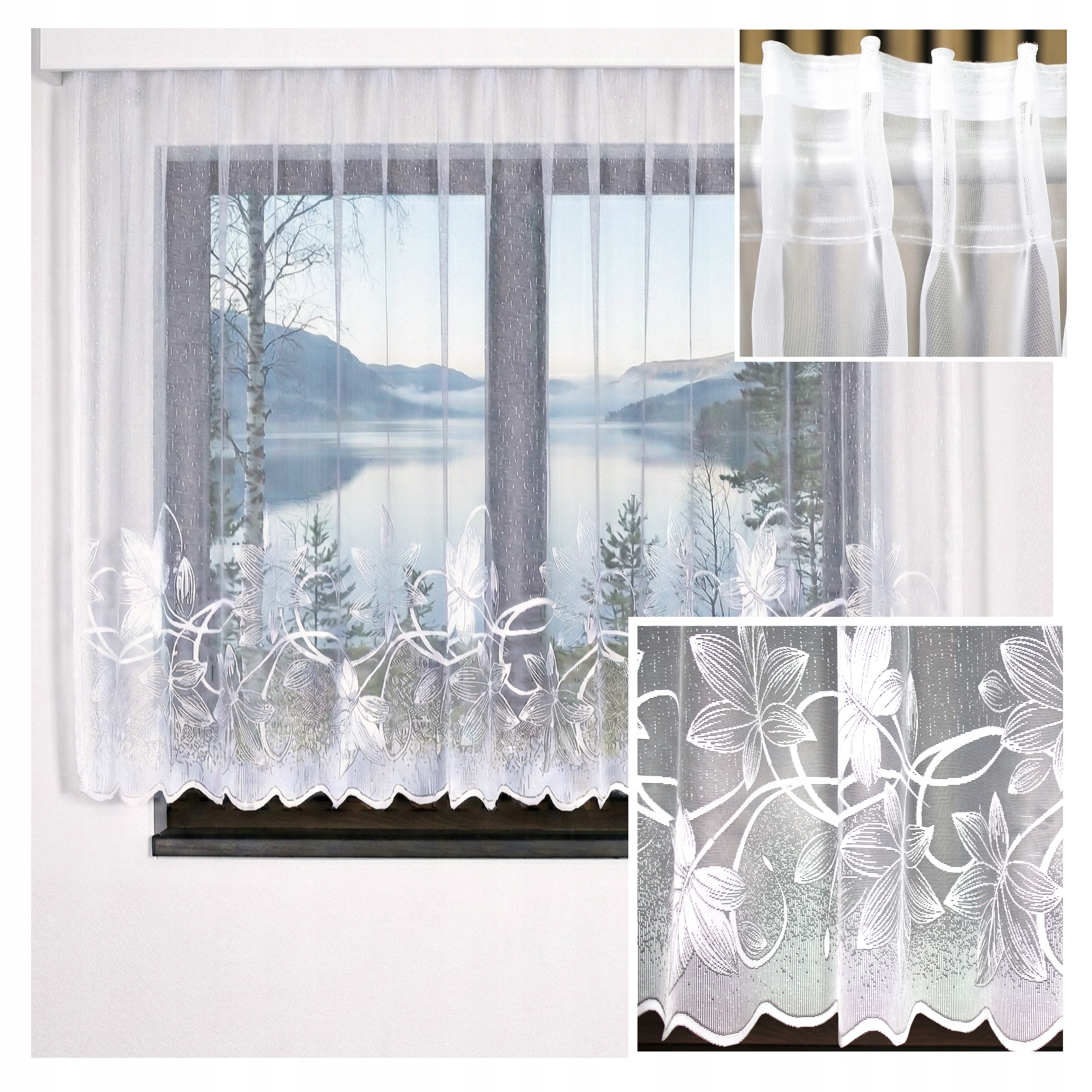 Hotová Záclona Skandinávský Žakár Frida Bez Žehlení 550x160 Tunel Pokoj