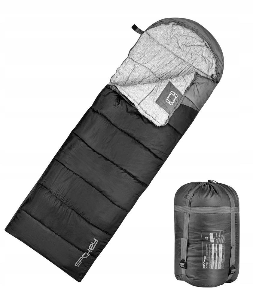 Ciepły Śpiwór Turystyczny Koperta Pod Namiot Polaris 230x75 cm Pokrowiec