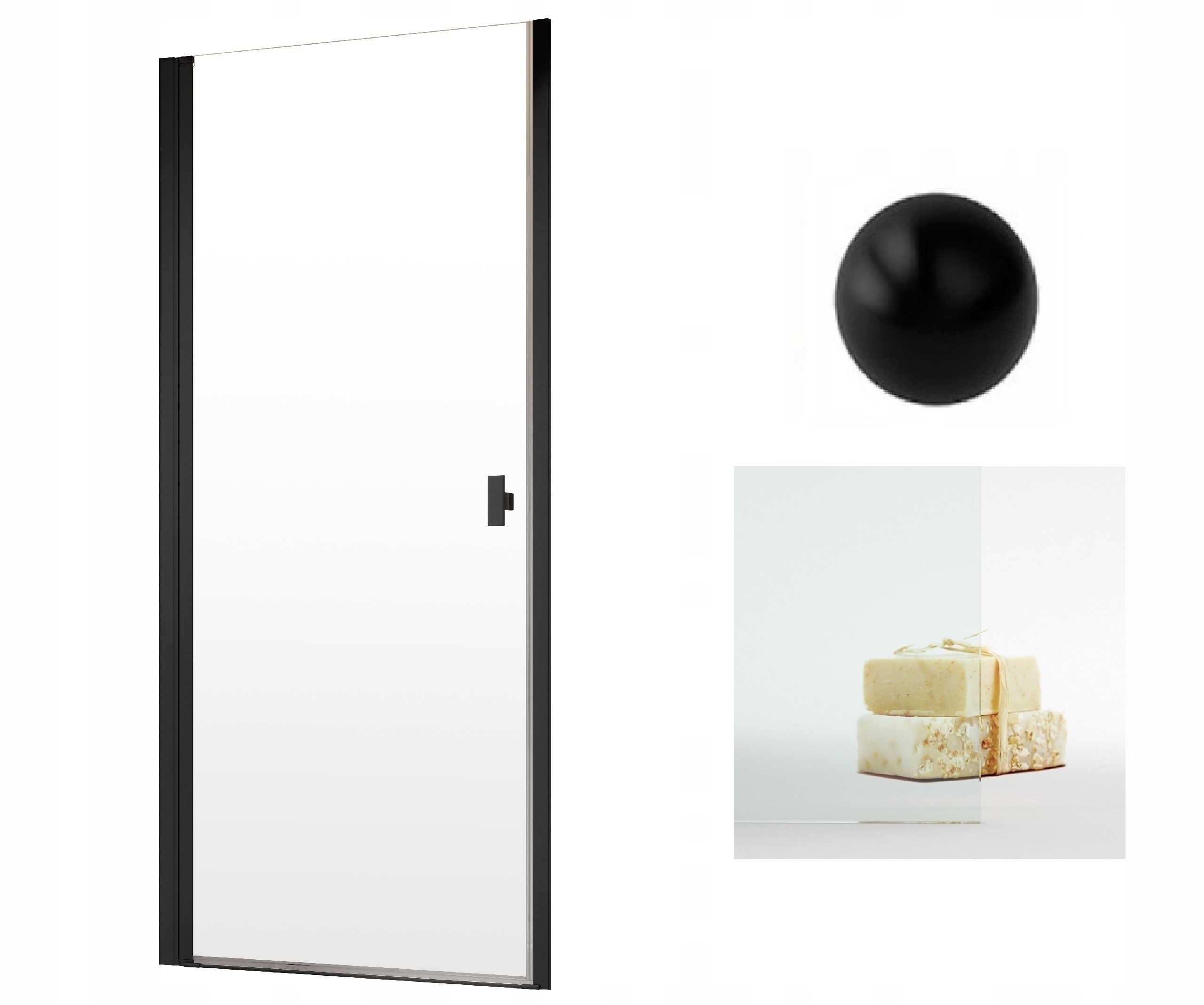 Drzwi prysznicowe Radaway Nes Black Dwj I 90x200 Przejrzyste Czarne