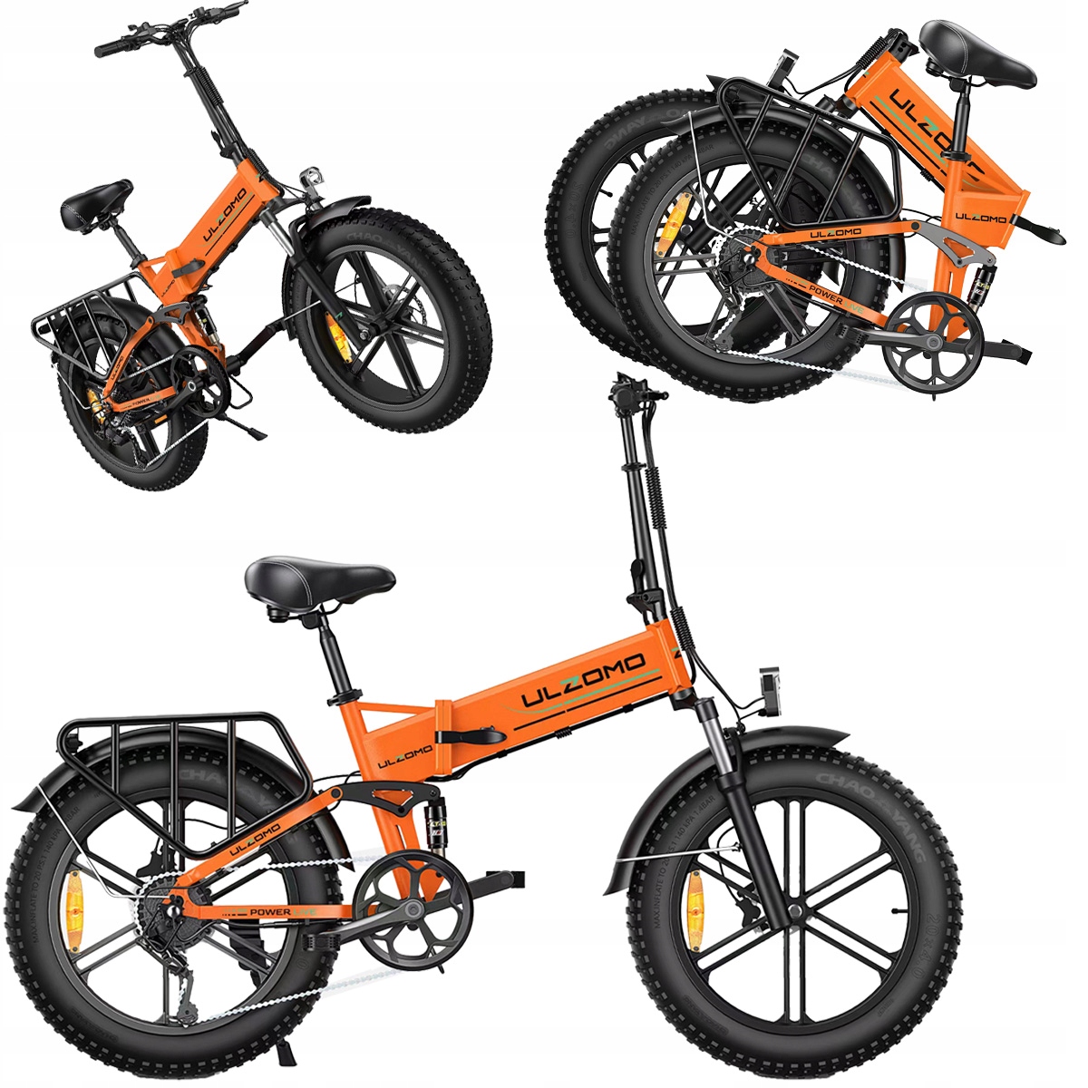 Pojazd elektryczny składany 20" 120km 40km/h 750W 48V Ulzomo Dune Pomarańcz