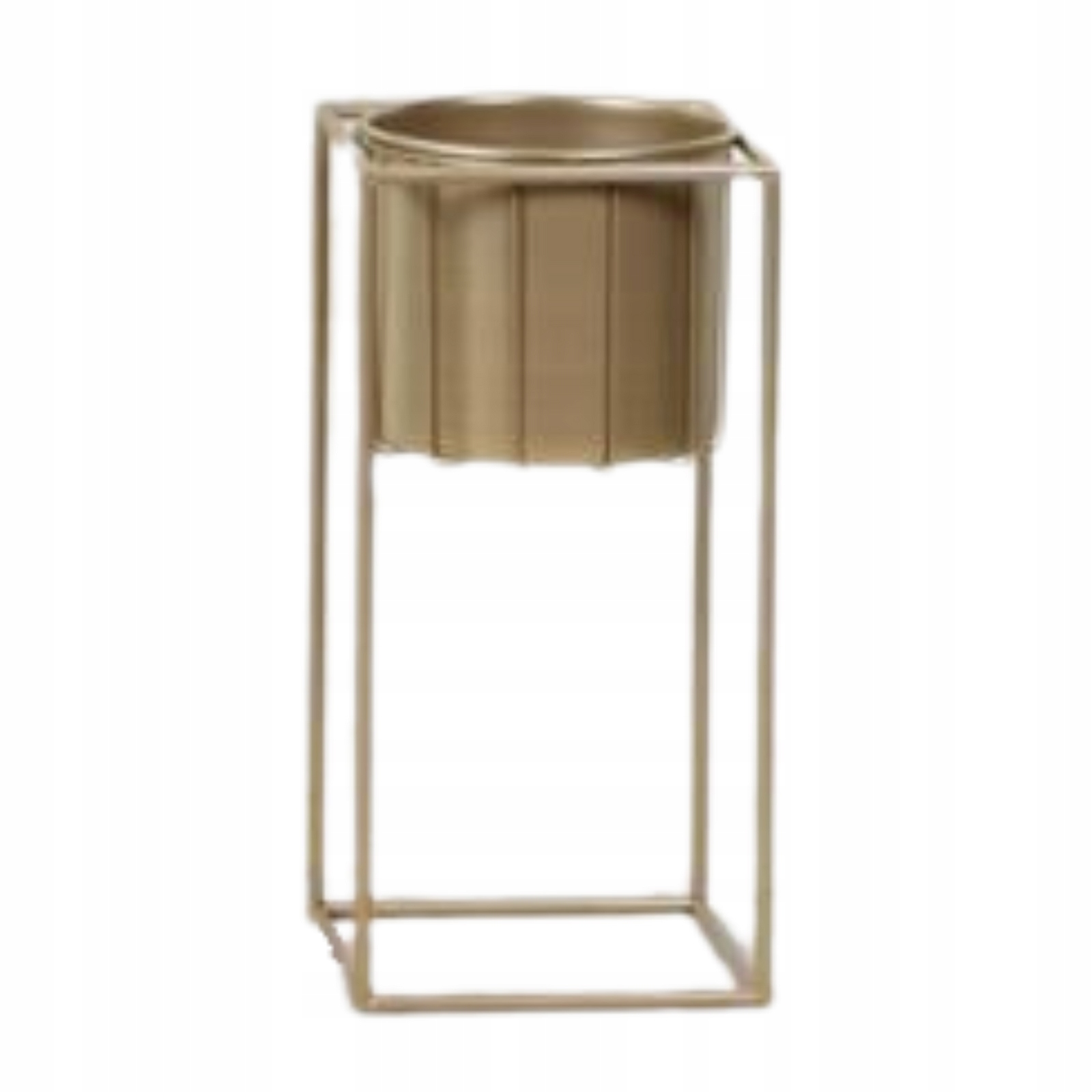 Kryt na kvetináč Držiak Na Kvetináč Swen kovový zlatý, výška 46 cm loft štvorcový