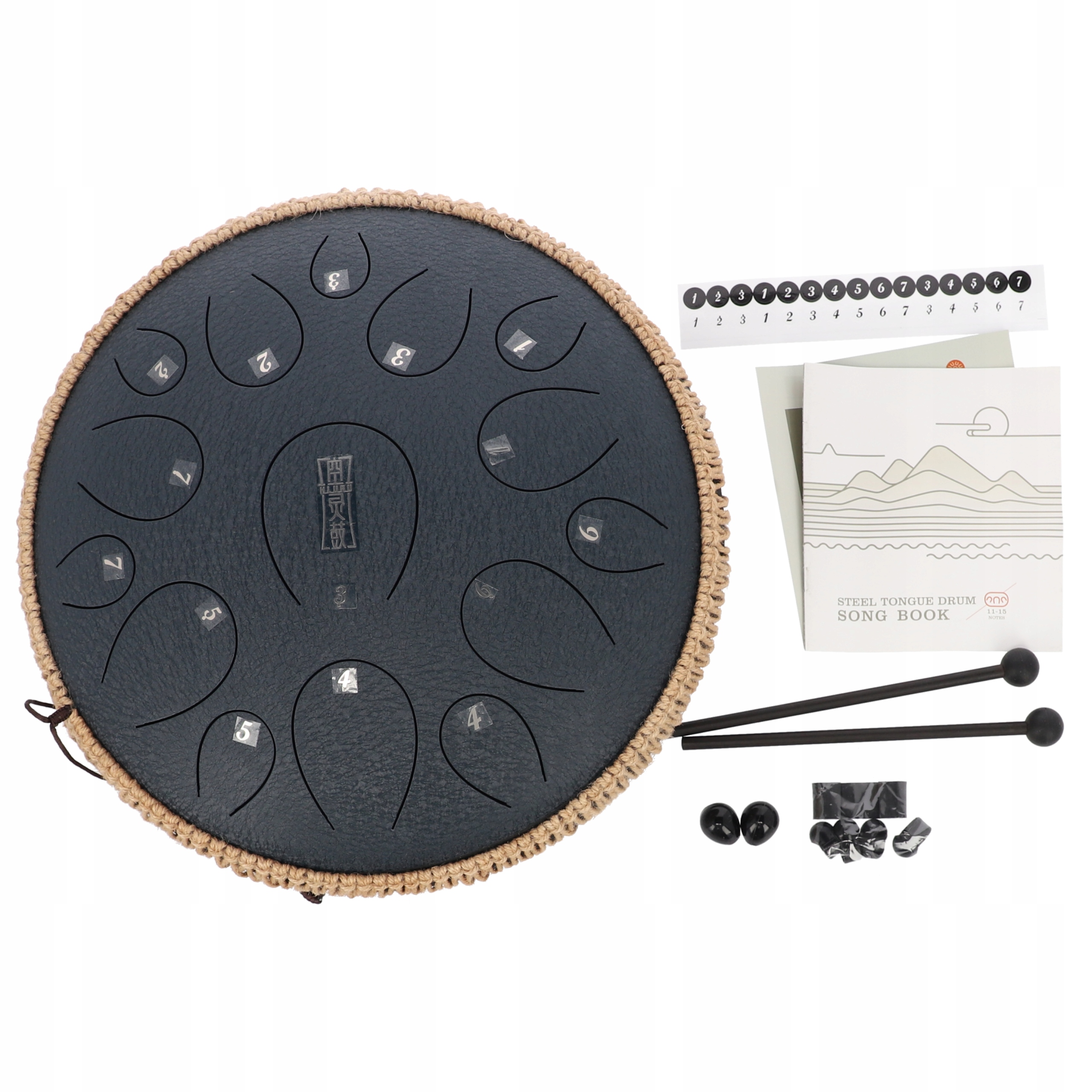 Round Tongue Drum Tank Handpan 14" 15 tun NavyBlue Taška na paličky