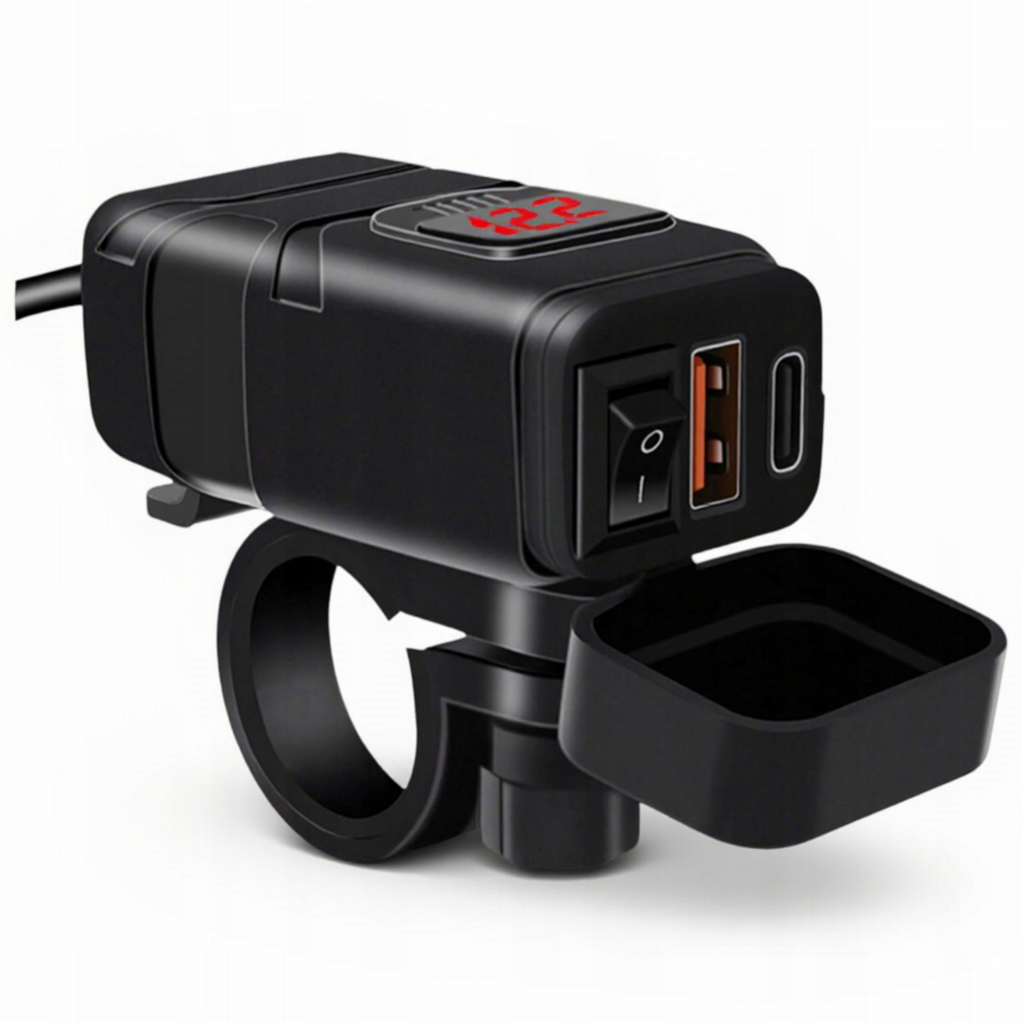 Ładowarka Motocyklowa Zasilacz Gniazdo Usb Usb-c QC3.0 Woltomierz