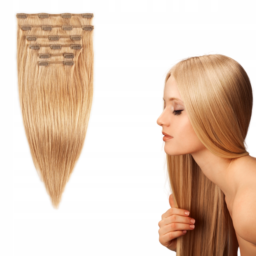 

Dopinki włosy Clip In miodowy blond 43 cm 120g #27