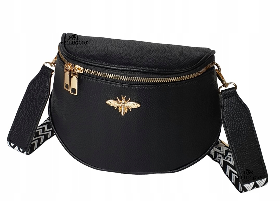 LISTONOSZKA TOREBKA DAMSKA NERKA SASZETKA NA RAMIĘ PSZCZÓŁKA MUSZKA