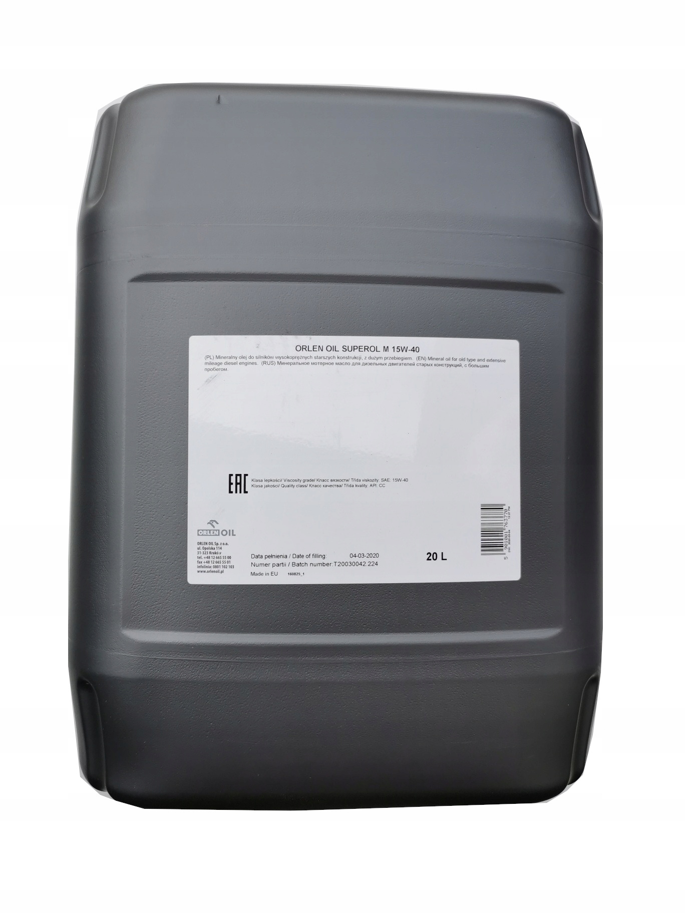 ORLEN OIL OLEJ SUPEROL M CC 15W-40 20L