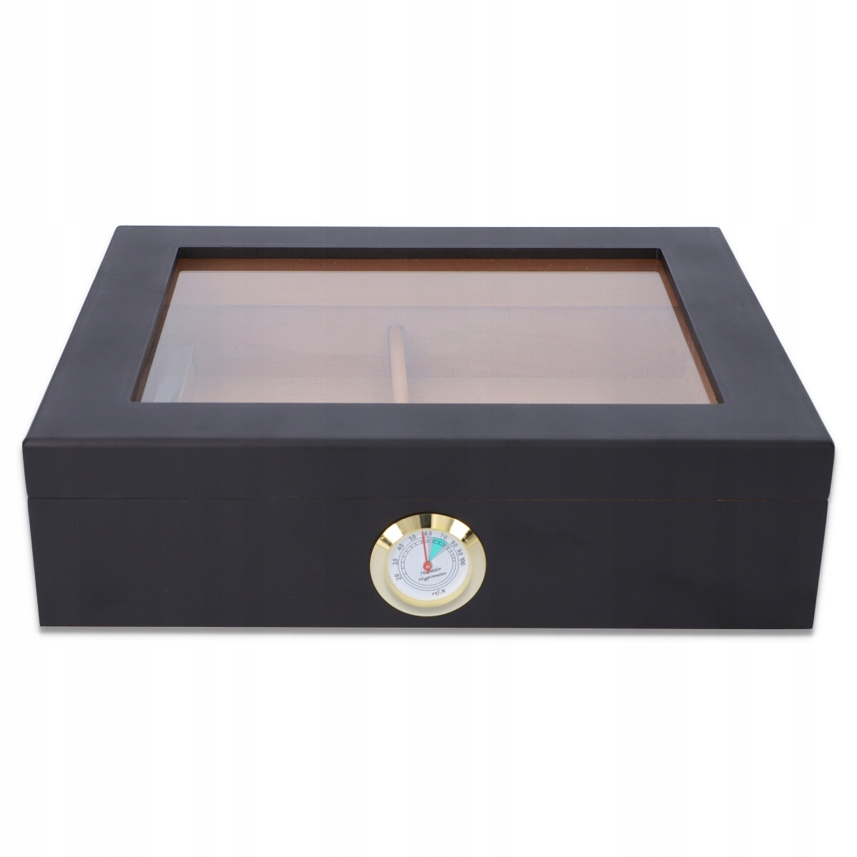 HUMIDOR DREWNIANY Z HIGROMETREM I NAWILŻACZEM CEDROWY PUDEŁKO NA CYGARA
