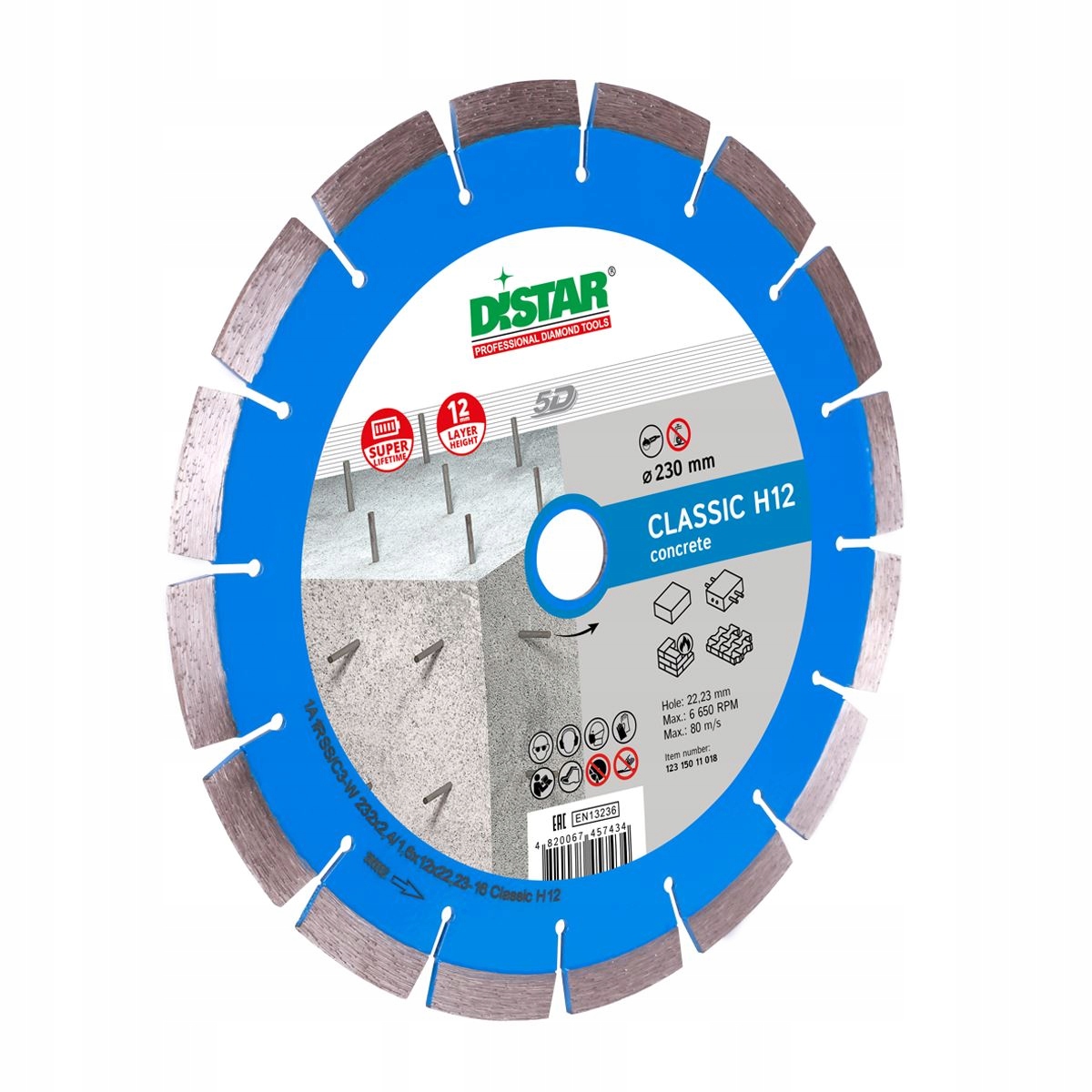 Profesionálny Diamantový Kotúč Na Betón Distar Classic H12 230 MM