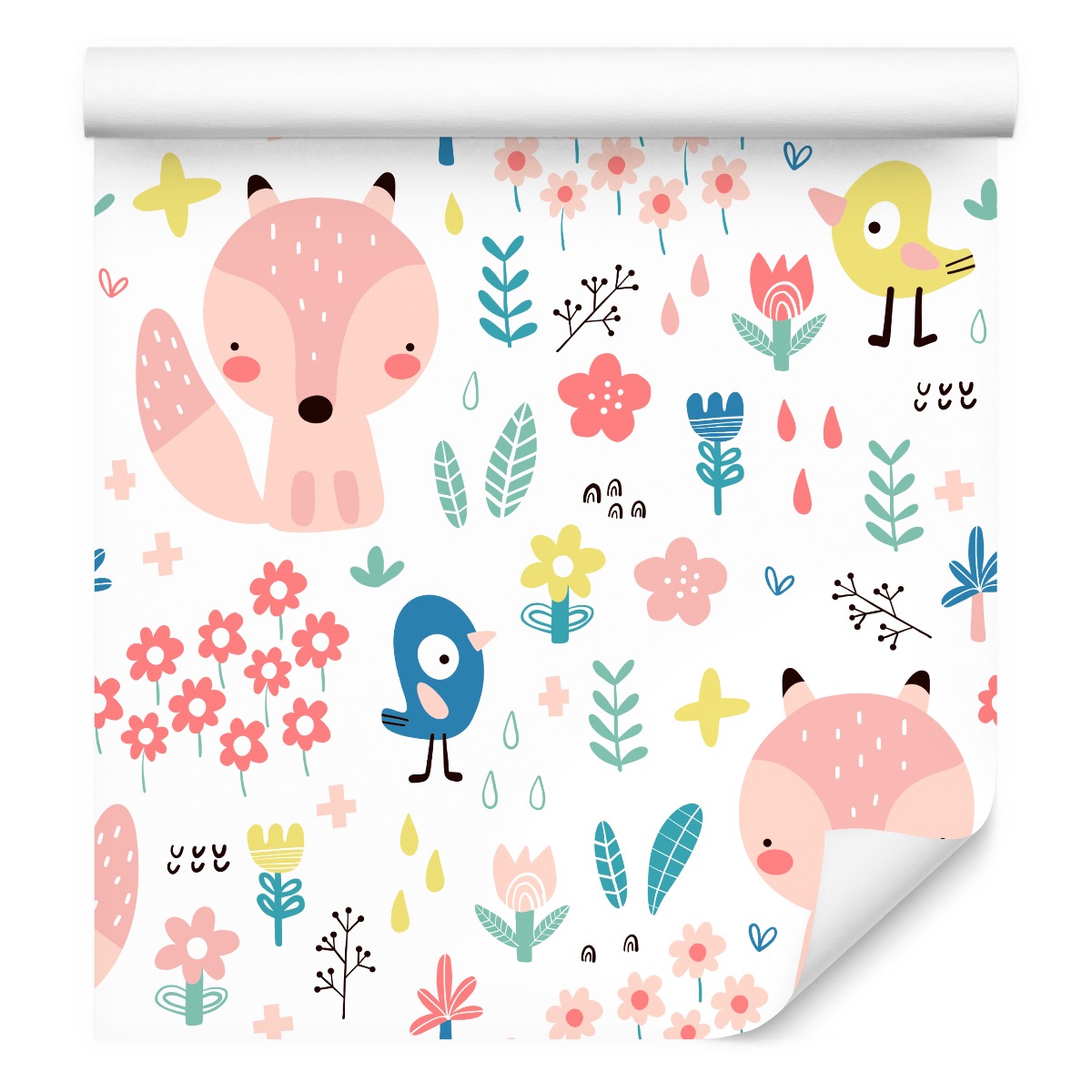 Tapeta do dětského pokoje Lisy Zvířata Les Ptáci