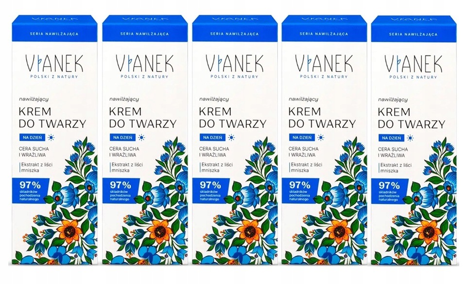 Vianek Hydratační denní krém na obličej 50 ml x 5 ks