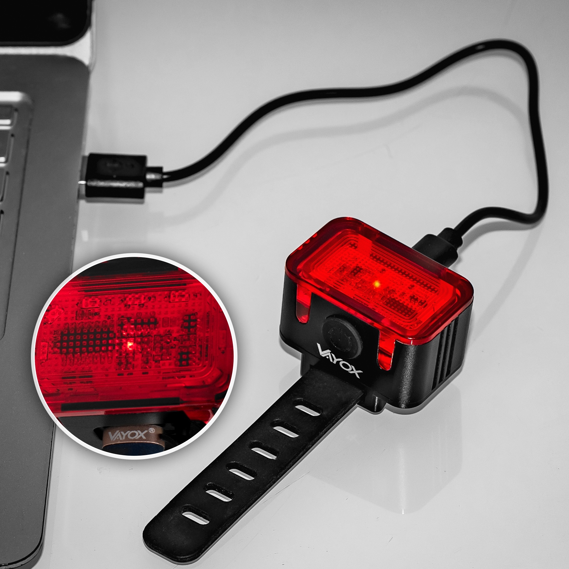 LAMPKA ROWEROWA PRZEDNIA 3xLED + OŚWIETLENIE ROWEROWE TYLNE USB-C PRO VAYOX Liczba trybów świecenia 6