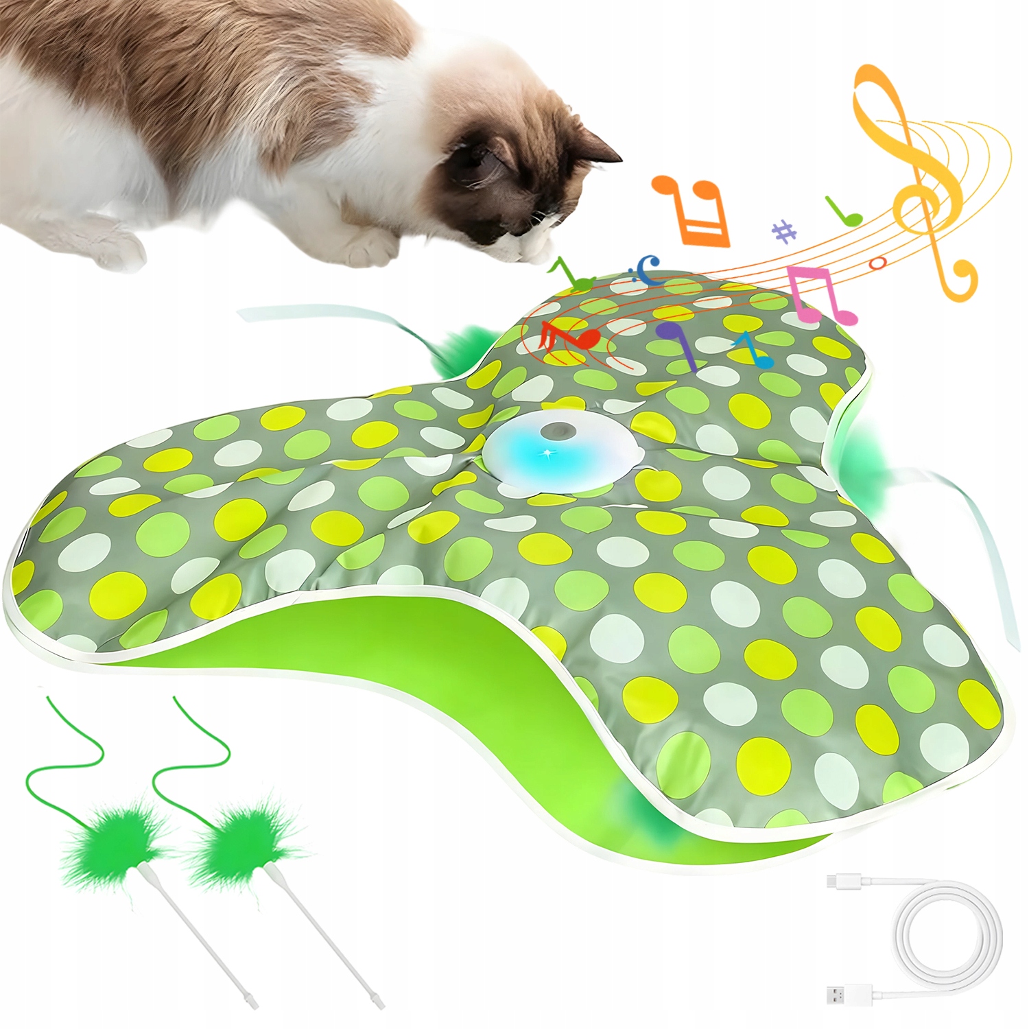 Levně Interaktivní Elektrická Hračka Pro Kočky S Peřím A Zvukem