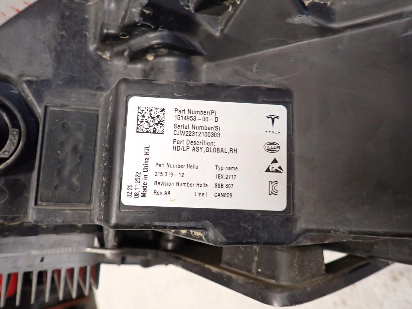 light front front right TESLA 3 2017- FULL LED 1514953-00-D