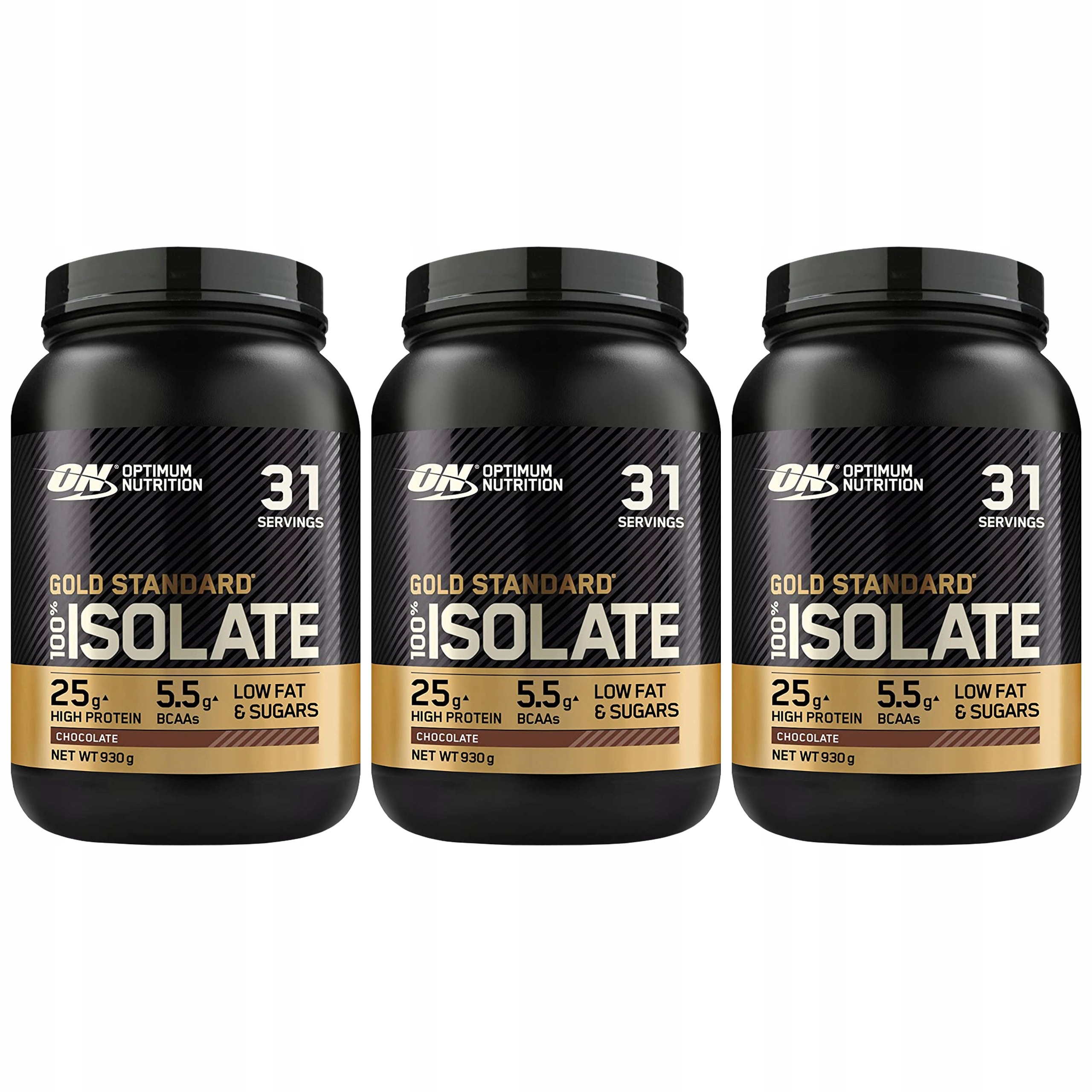 3 x Proteinový izolát syrovátkového proteinu 83% proteinů Bcaa 930 g Optimum Nutrition