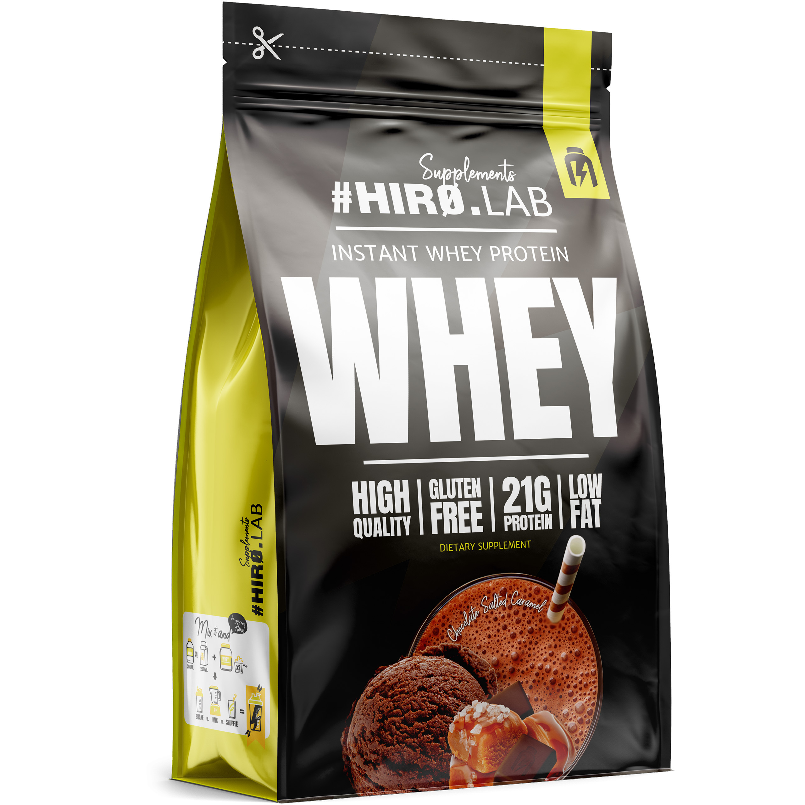 Hiro.Lab Instant Whey Protein 750g Protein Wpc syrovátkový Karamel