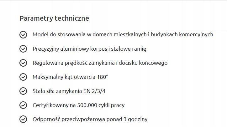 SAMOZAMYKACZ DRZWIOWY GERDA GD1000 BIAŁY 85 KG Marka Gerda