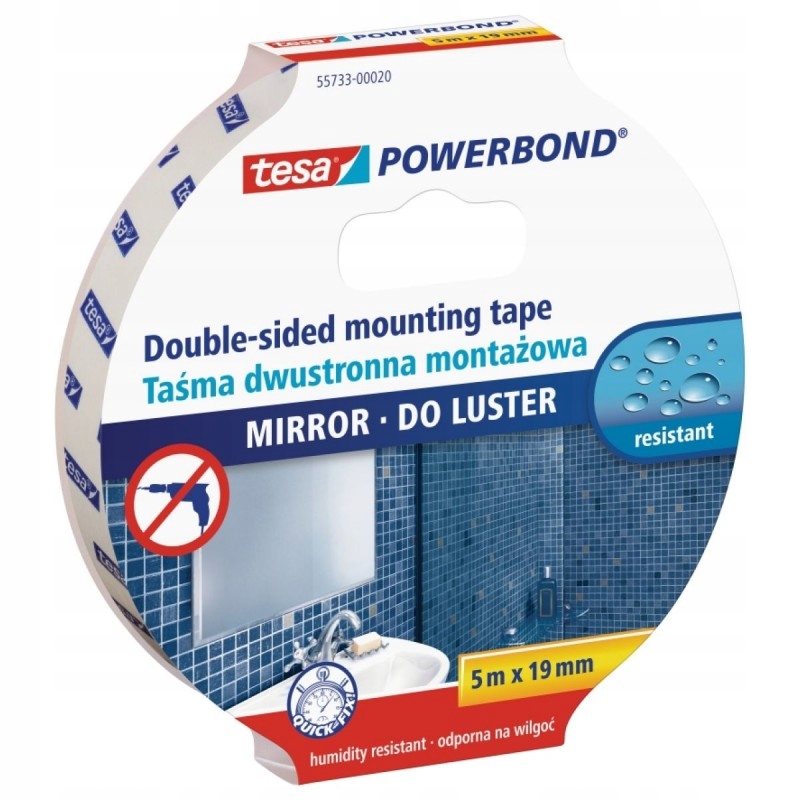 

Dwustronna taśma tesa 55733 do luster 5m x 19mm
