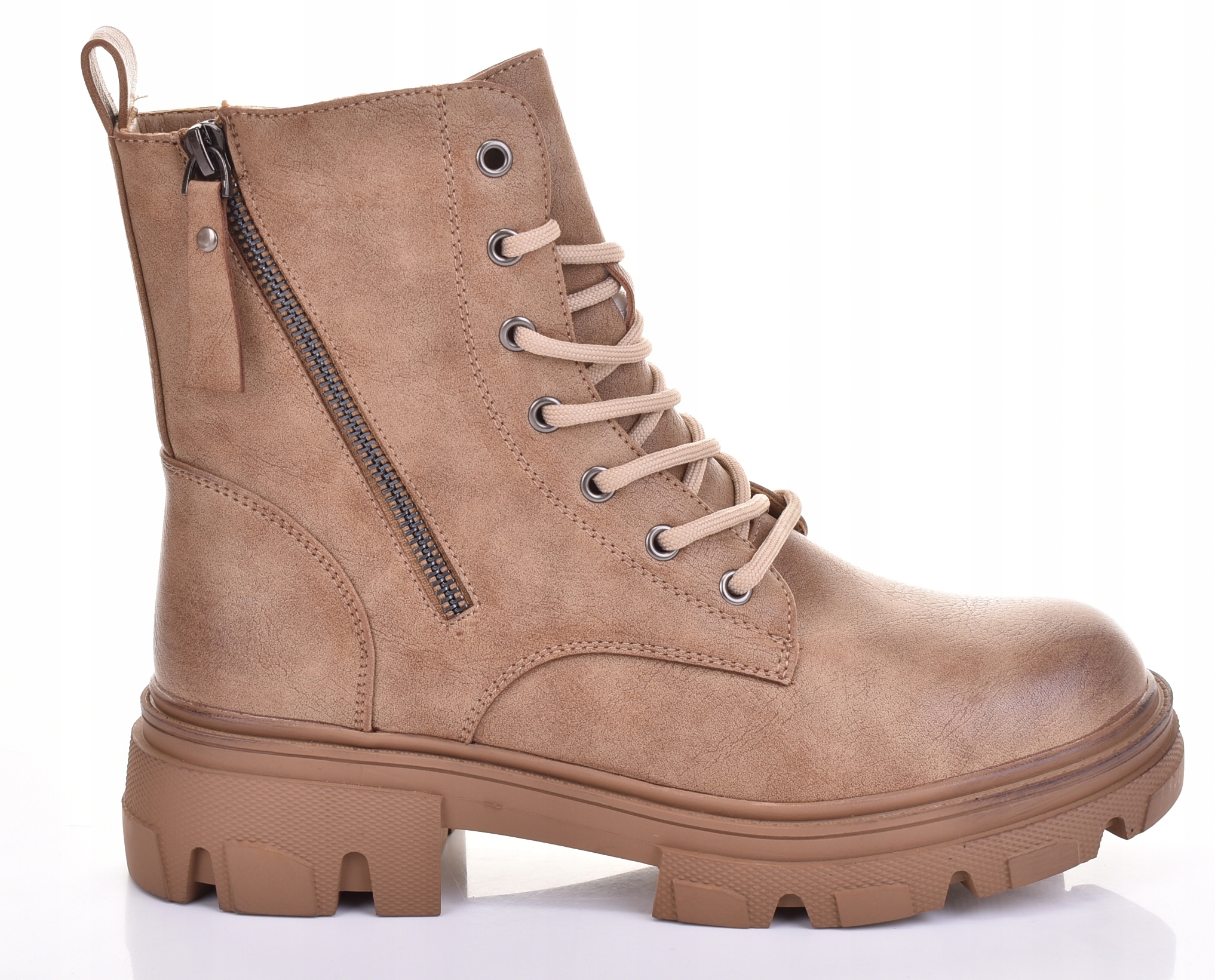 Dámské Sněhule Workery Zateplené Traperkami, Ekokožený Zip