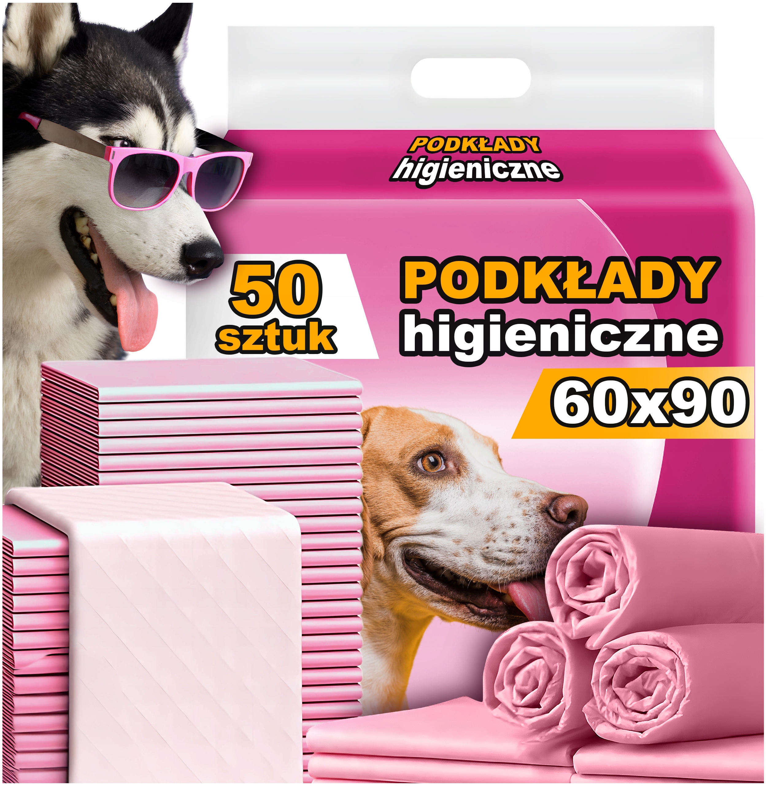 Podkłady Maty Dla Psa Higieniczne Nauka Sikania Chłonne 50 Sztuk 60X90 CM