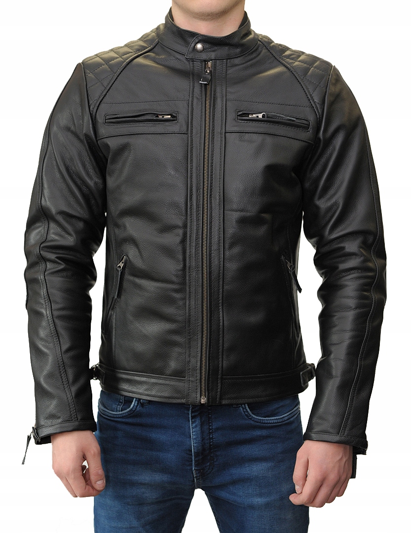 KURTKA SKÓRZANA MĘSKA MOTOCYKLOWA Z PROTEKTORAMI 5XL