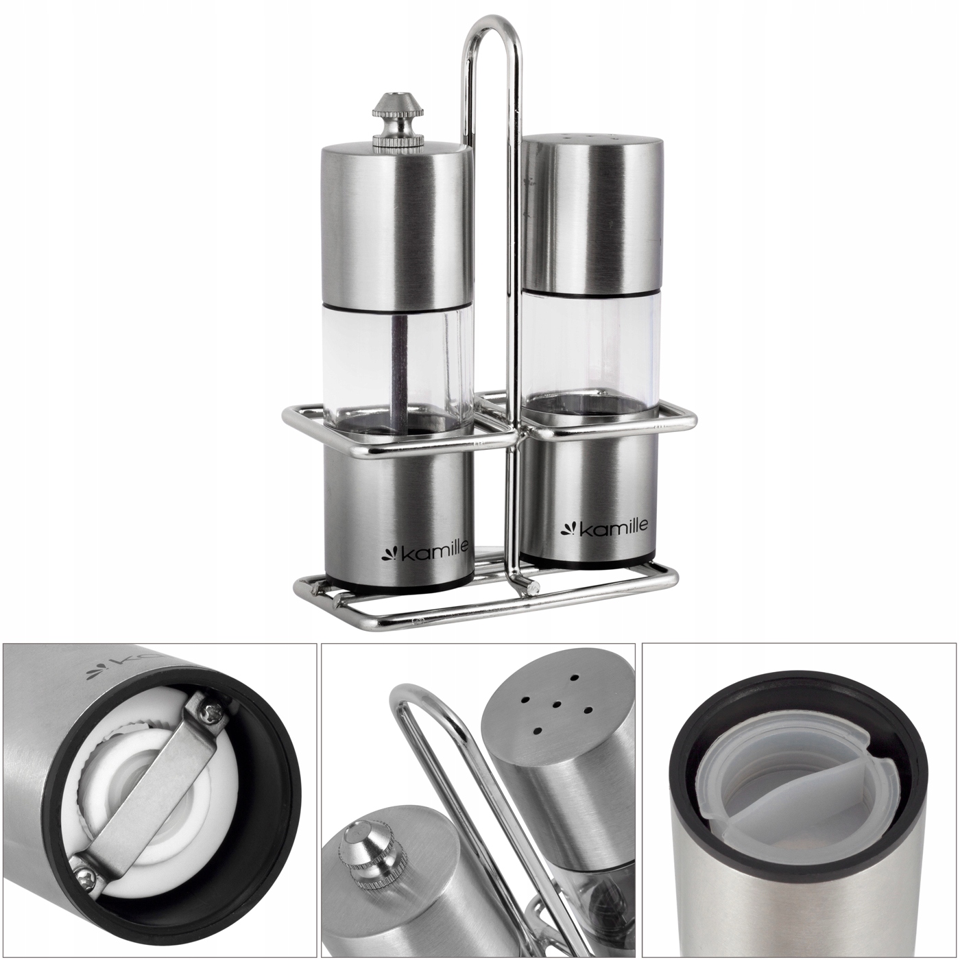 ZESTAW SOLNICZKA I PIEPRZNICZKA MŁYNEK KAMILLE Rodzaj młynek ręczny