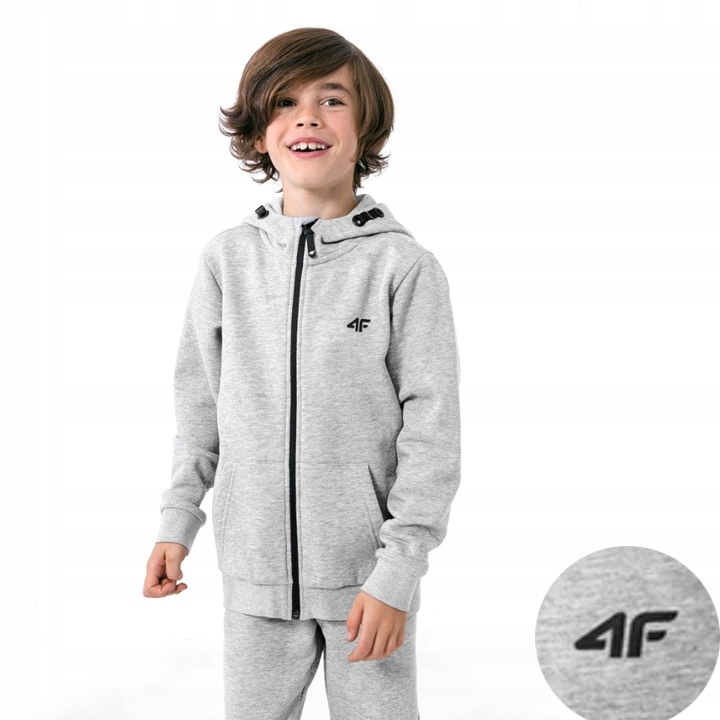 

Bluza Chłopięca 4F Rozpinana Dresowa Kaptur Zamek