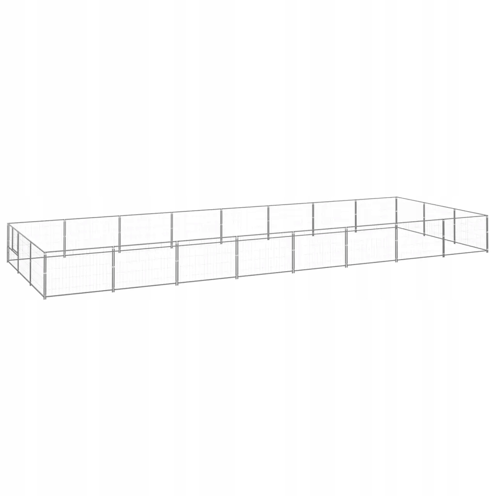 Levně Psí kotec stříbrný 24 m² ocel