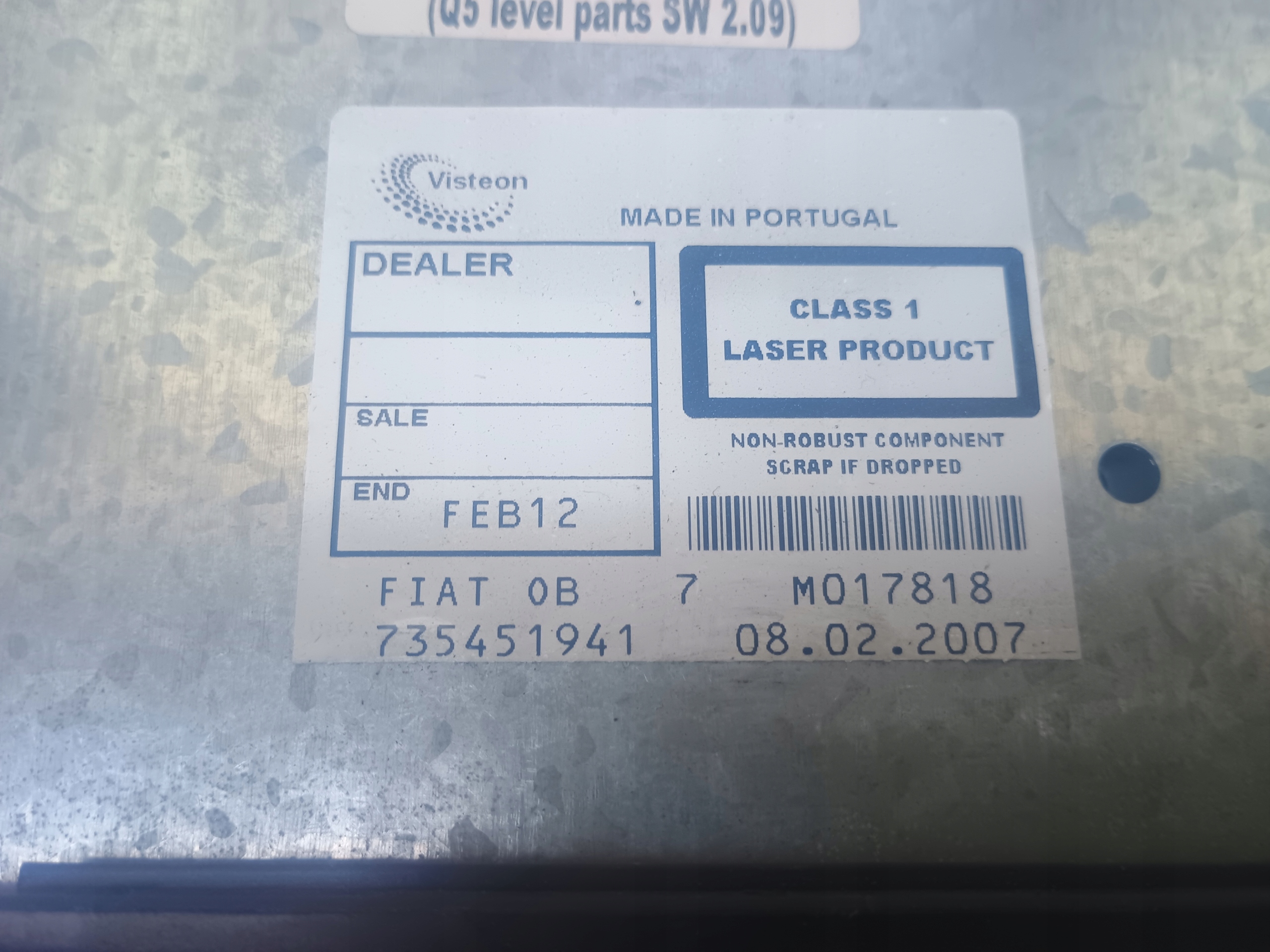 RADIO PANEL FIAT BRAVO II