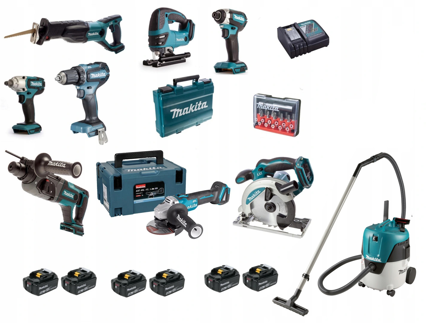 Makita Zestaw Combo 9 Szt. Narzędzi 18V 6x 5.0ah